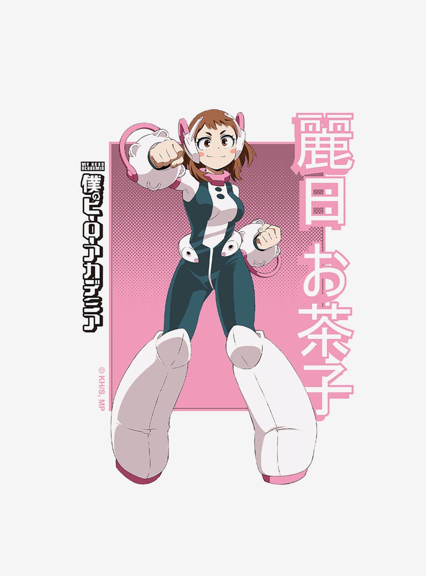 My Hero Academia Ochaco Uraraka Heroic Pose Cap Sleeve Baby Rib Girls Crop Top, BRIGHT WHITE, alternate