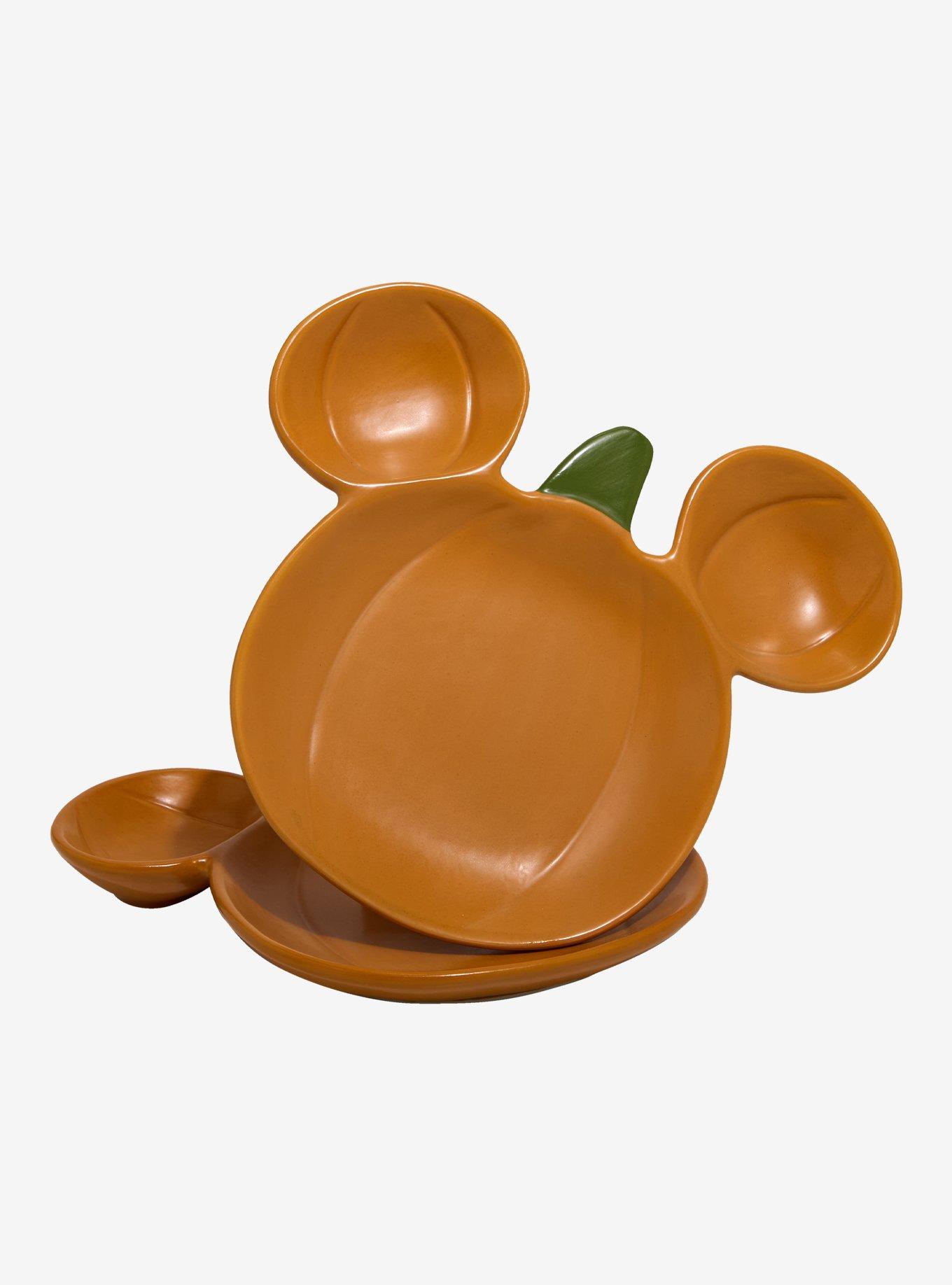 Disney Mickey Mouse Pumpkin Silhouette Figural Snack Plate Set - BoxLunch Exclusive, , hi-res