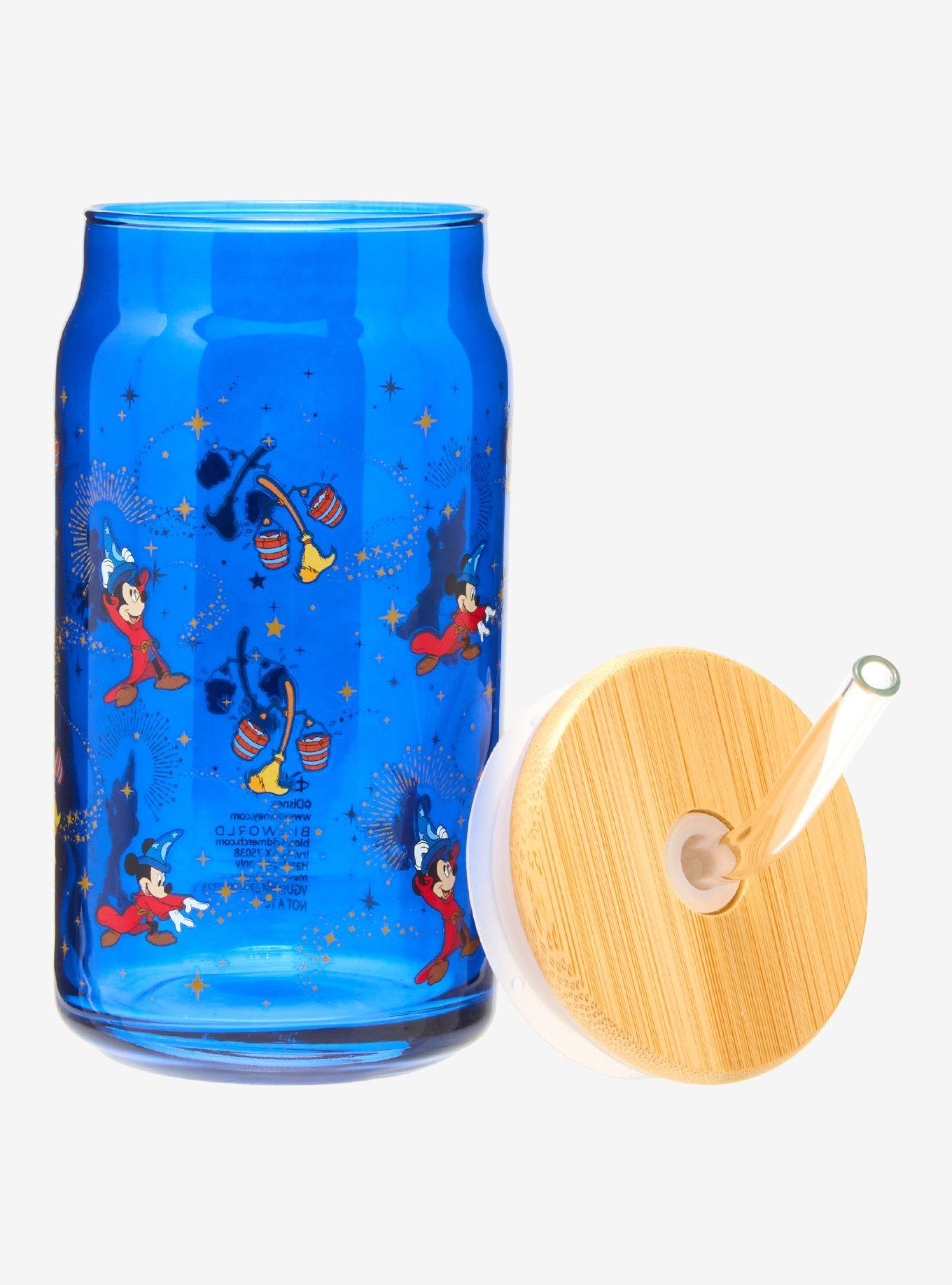 Disney Fantasia Sorcerer Mickey Glass With Lid — BoxLunch Exclusive, , hi-res