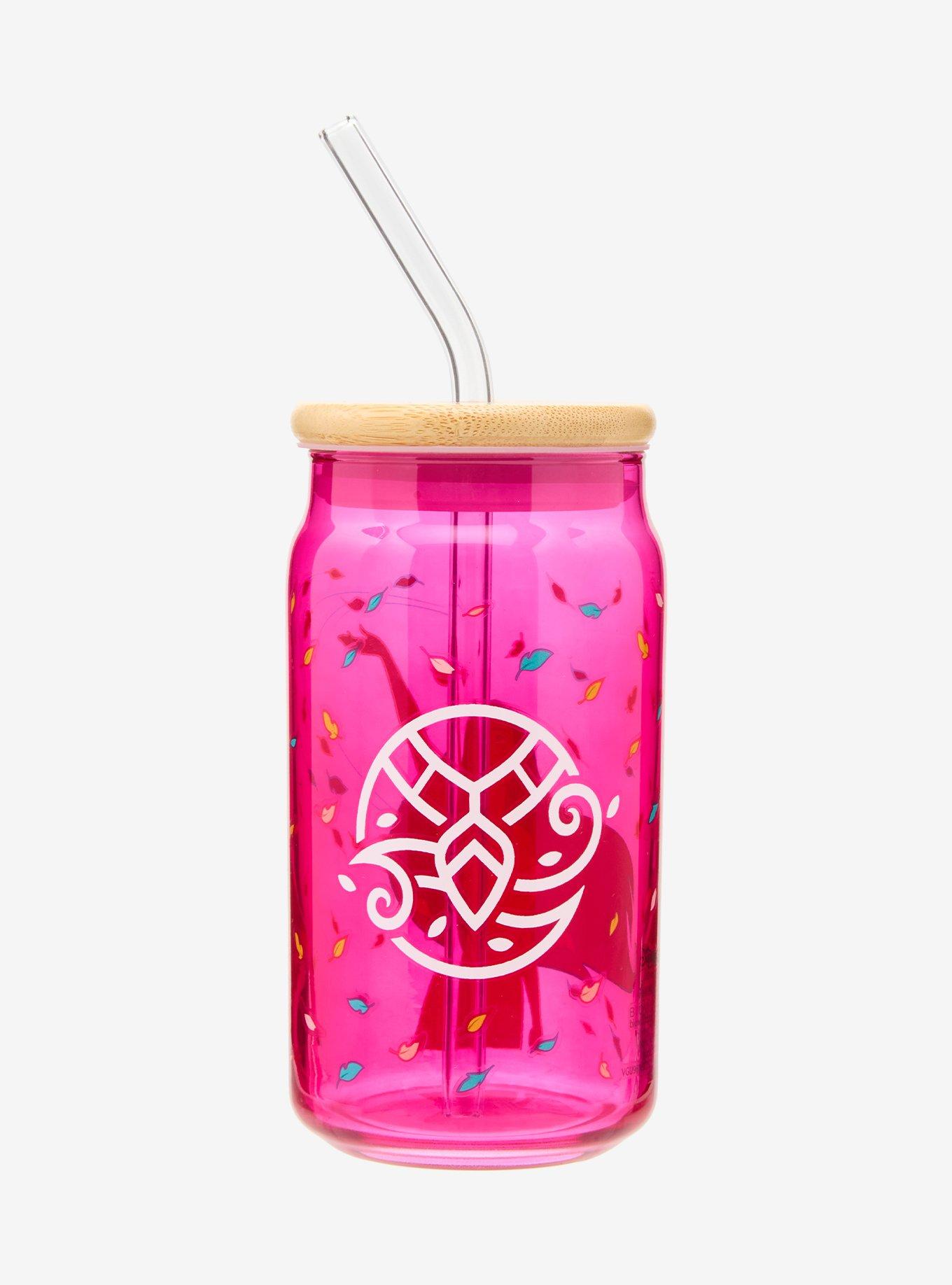 Disney Pocahontas Swirling Leaves Glass With Lid &mdash; BoxLunch Exclusive, , alternate