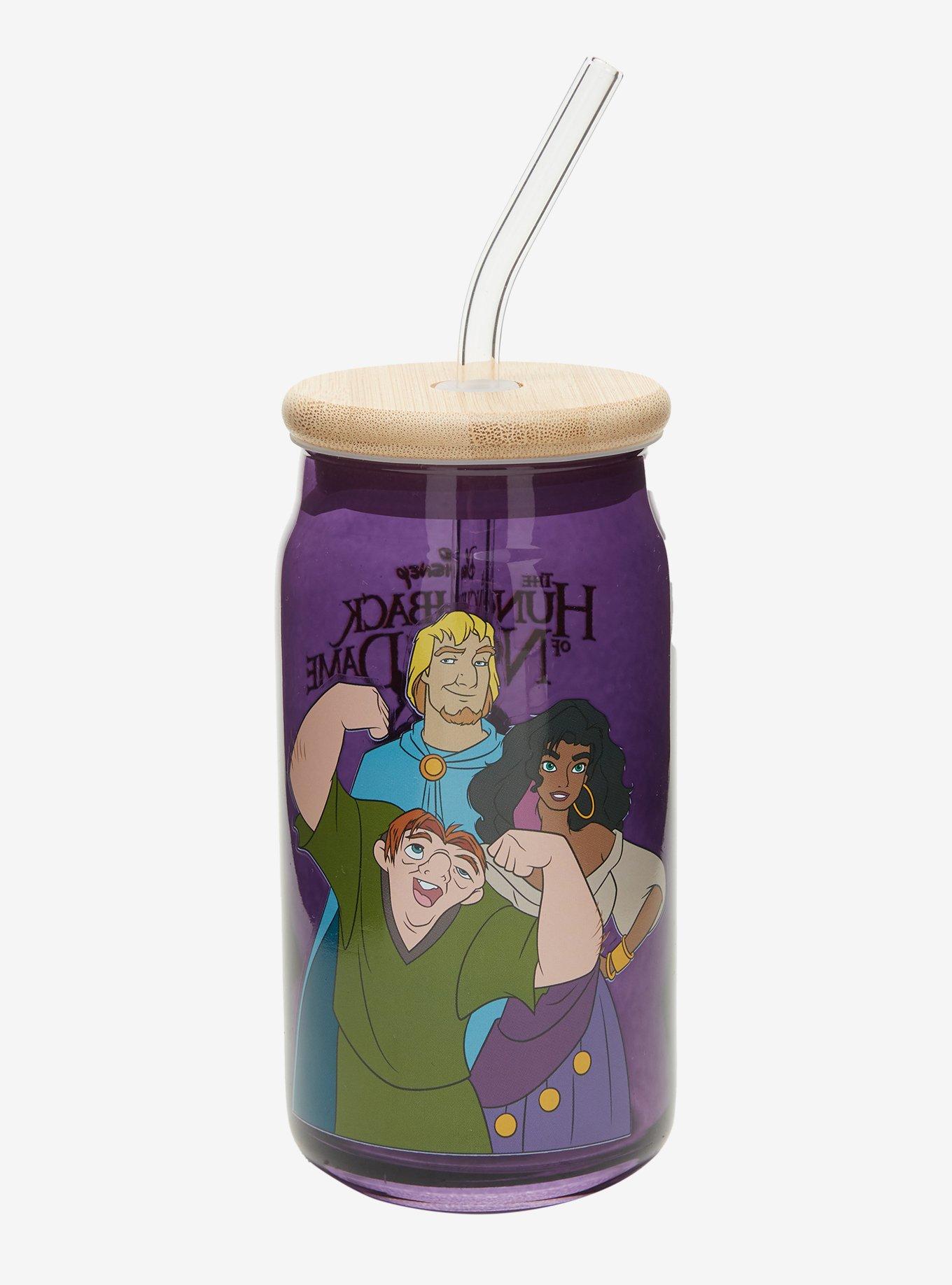 Disney The Hunchback of Notre Dame Character Glass Cup with Straw &mdash; BoxLunch Exclusive, , hi-res