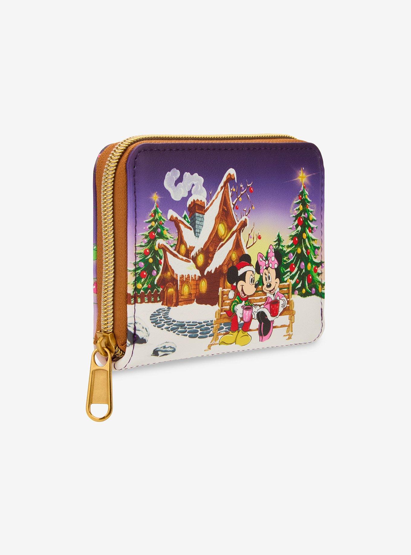 Loungefly Disney Mickey Mouse & Minnie Mouse Holiday House Mini Zipper Wallet, , hi-res