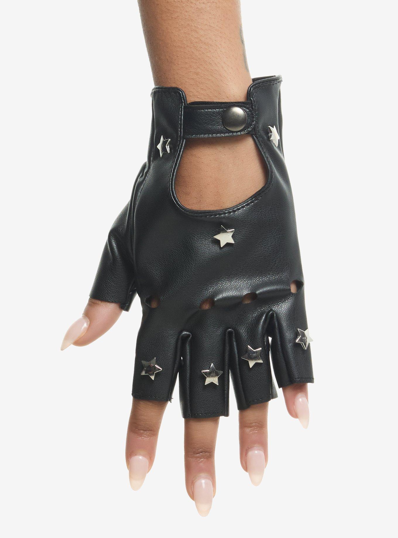 Star Stud Moto Fingerless Gloves, , hi-res
