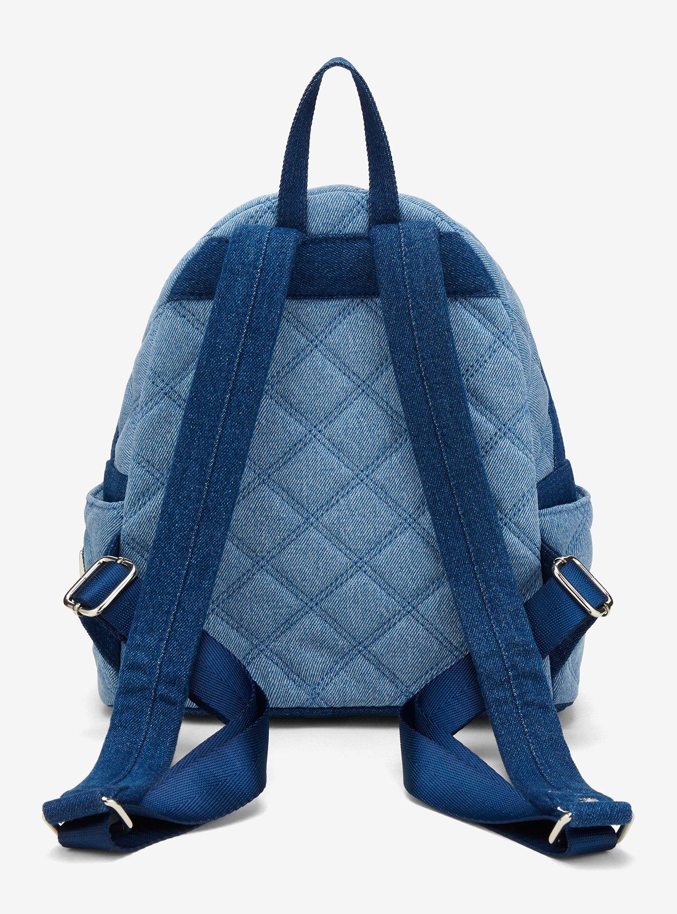 Loungefly Disney Lilo & Stitch Denim Patchwork Mini Backpack — BoxLunch Exclusive, , alternate