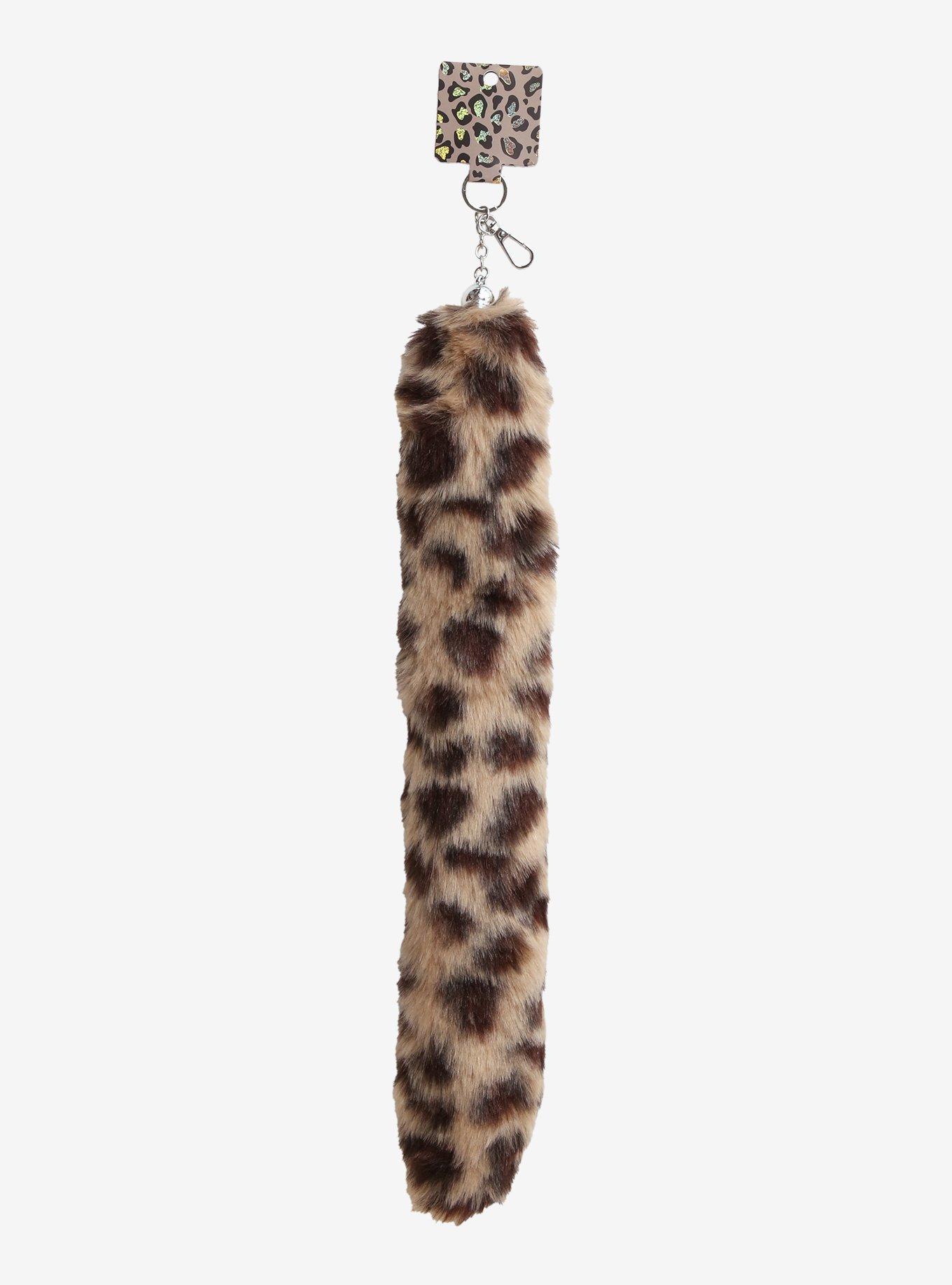 Leopard Faux Tail Key Chain, , hi-res