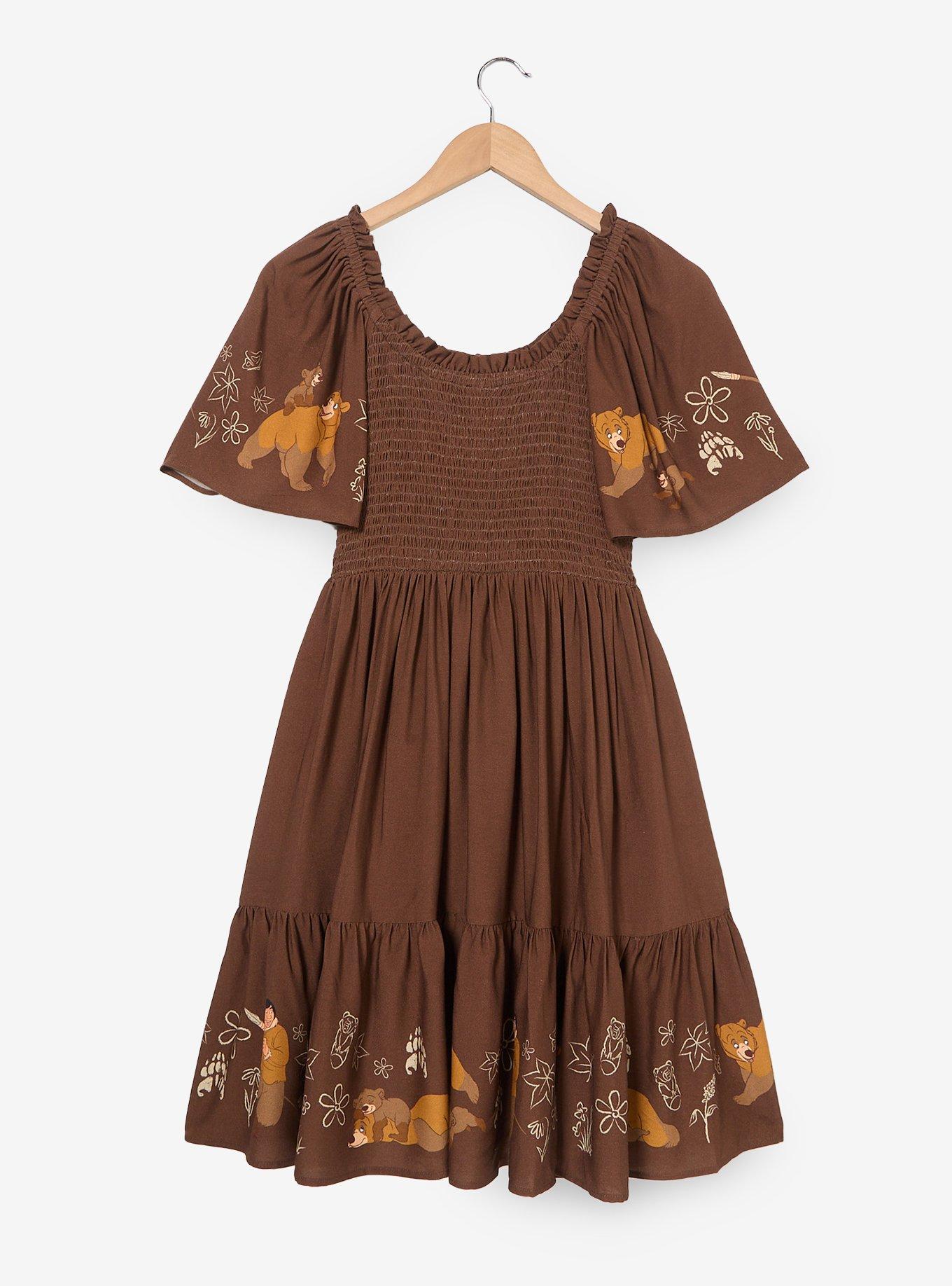 Disney Brother Bear Koda & Kenai Smocked Dress &mdash; BoxLunch Exclusive, BROWN, alternate