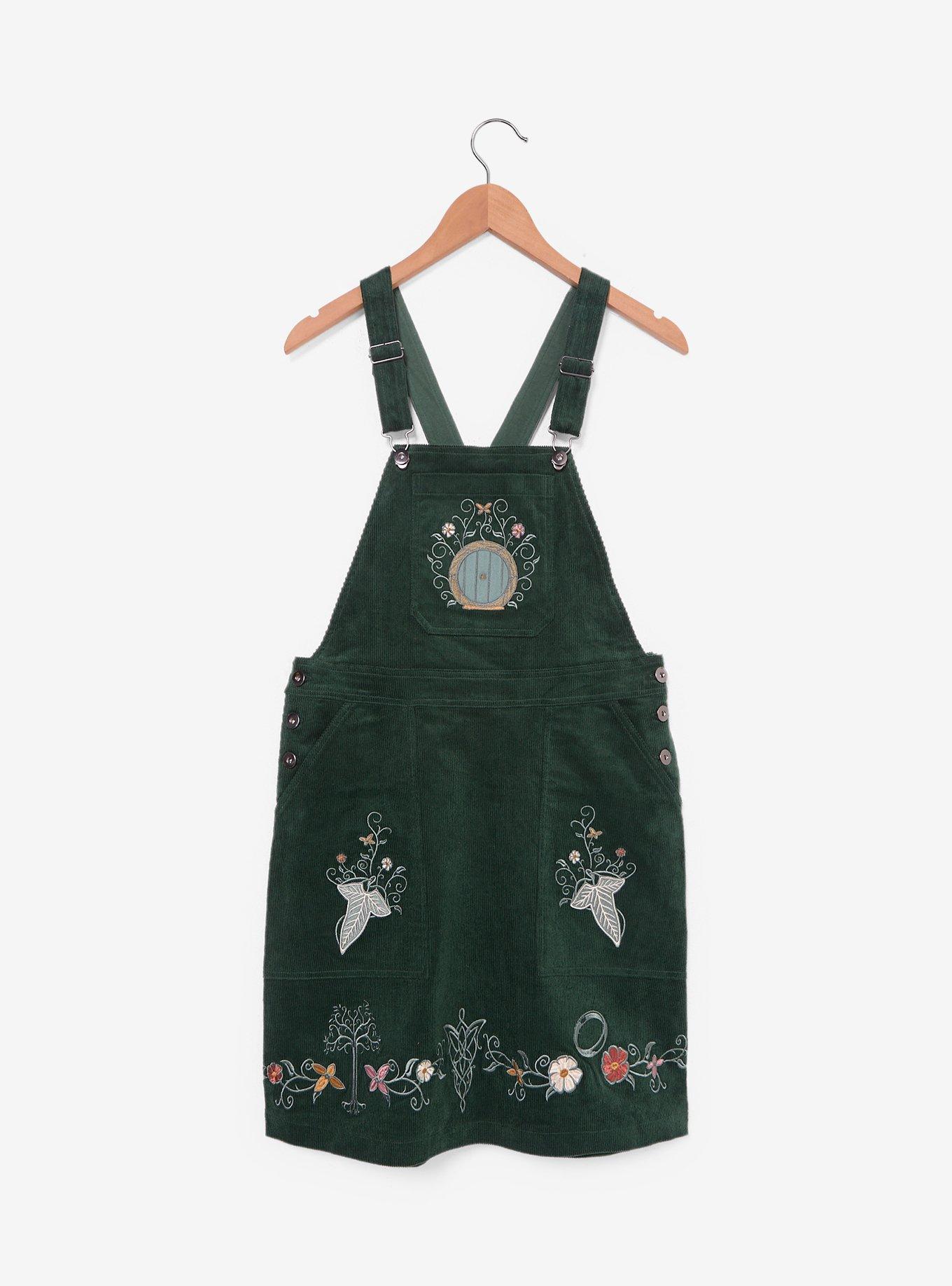 The Lord of the Rings Embroidered Icons Corduroy Overall Dress - BoxLunch Exclusive, , hi-res