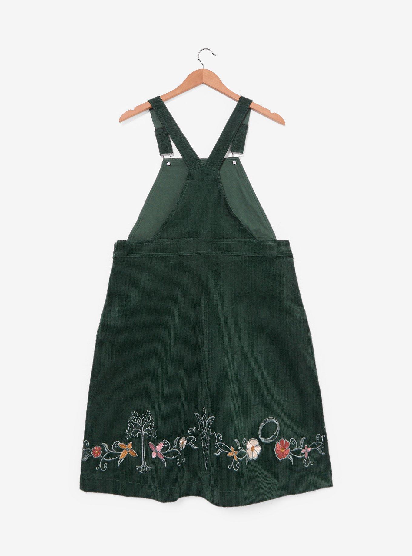 The Lord of the Rings Embroidered Icons Corduroy Plus Size Overall Dress - BoxLunch Exclusive, , hi-res