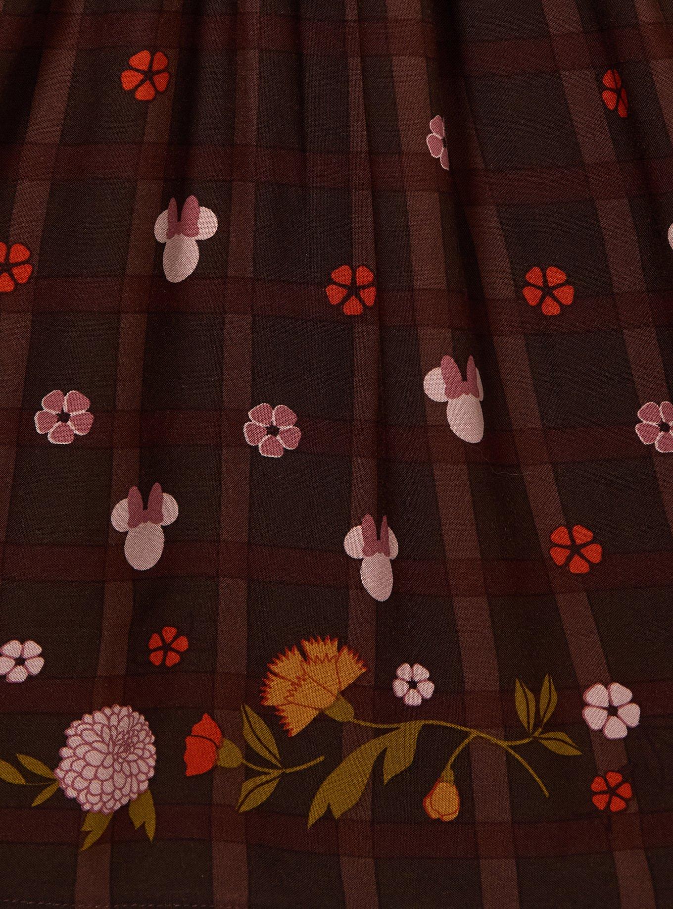 Disney Minnie Mouse Fall Floral Smock Dress — BoxLunch Exclusive, BROWN, alternate