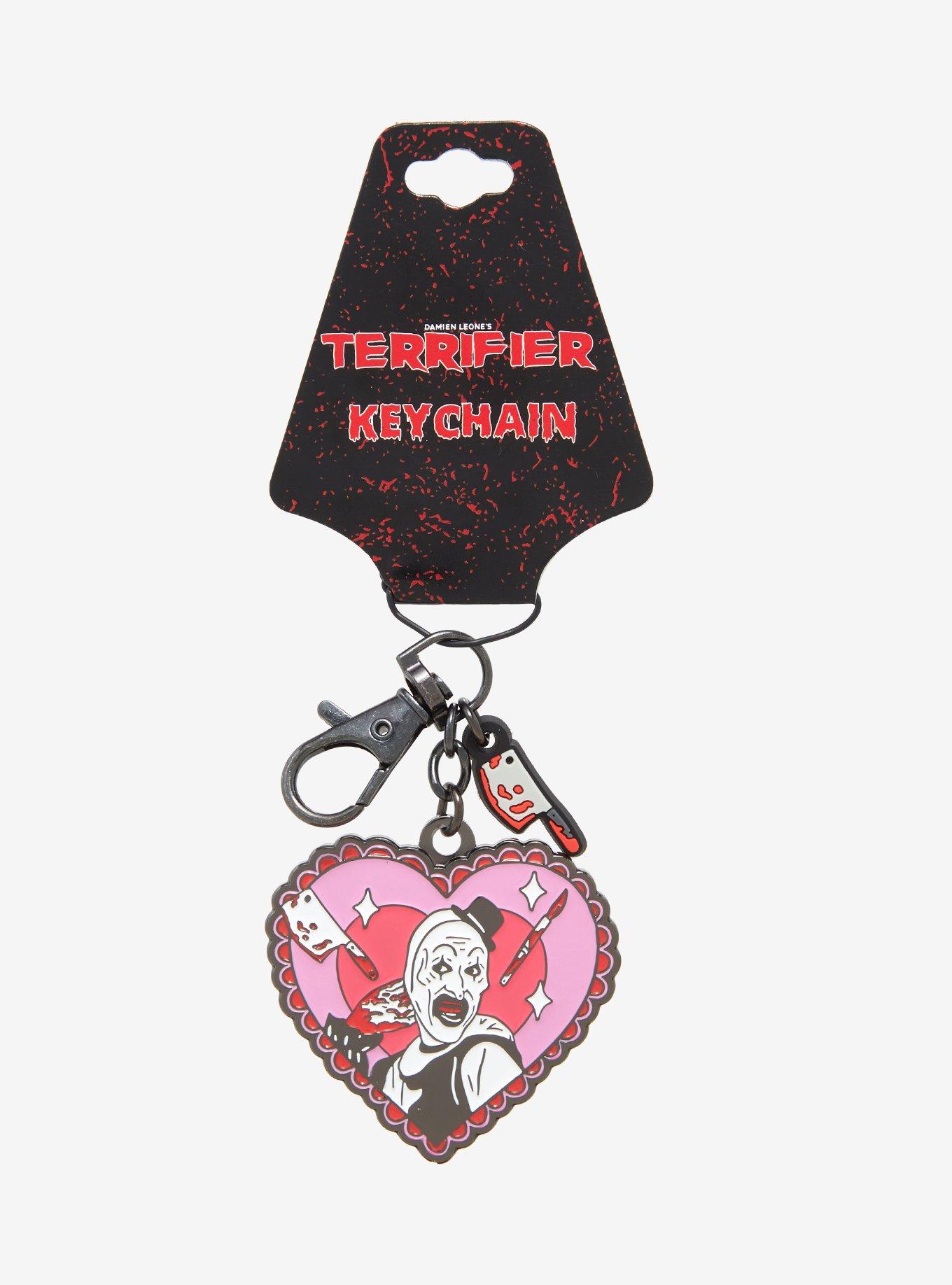 Terrifier Art The Clown Heart Enamel Key Chain, , hi-res