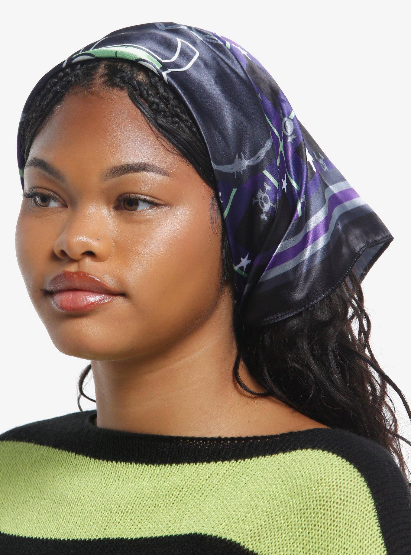 Invader Zim GIR Purple Checker Hair Scarf, , hi-res