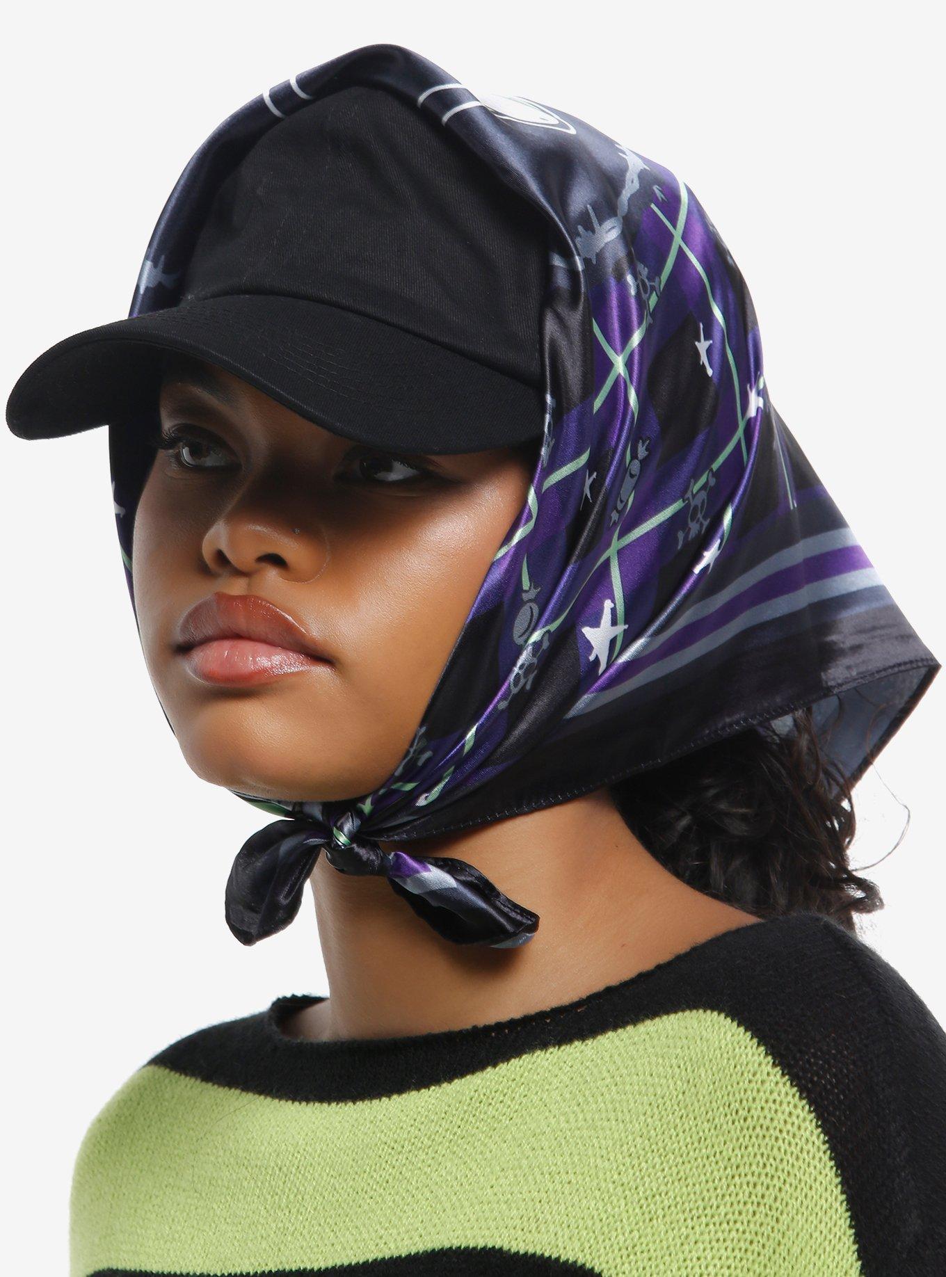 Invader Zim GIR Purple Checker Hair Scarf, , alternate