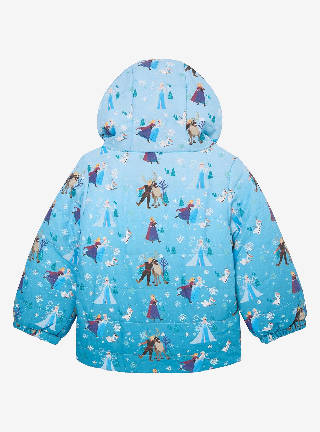 Disney Frozen Characters Allover Print Toddler Puffer Jacket - BoxLunch Exclusive, , hi-res