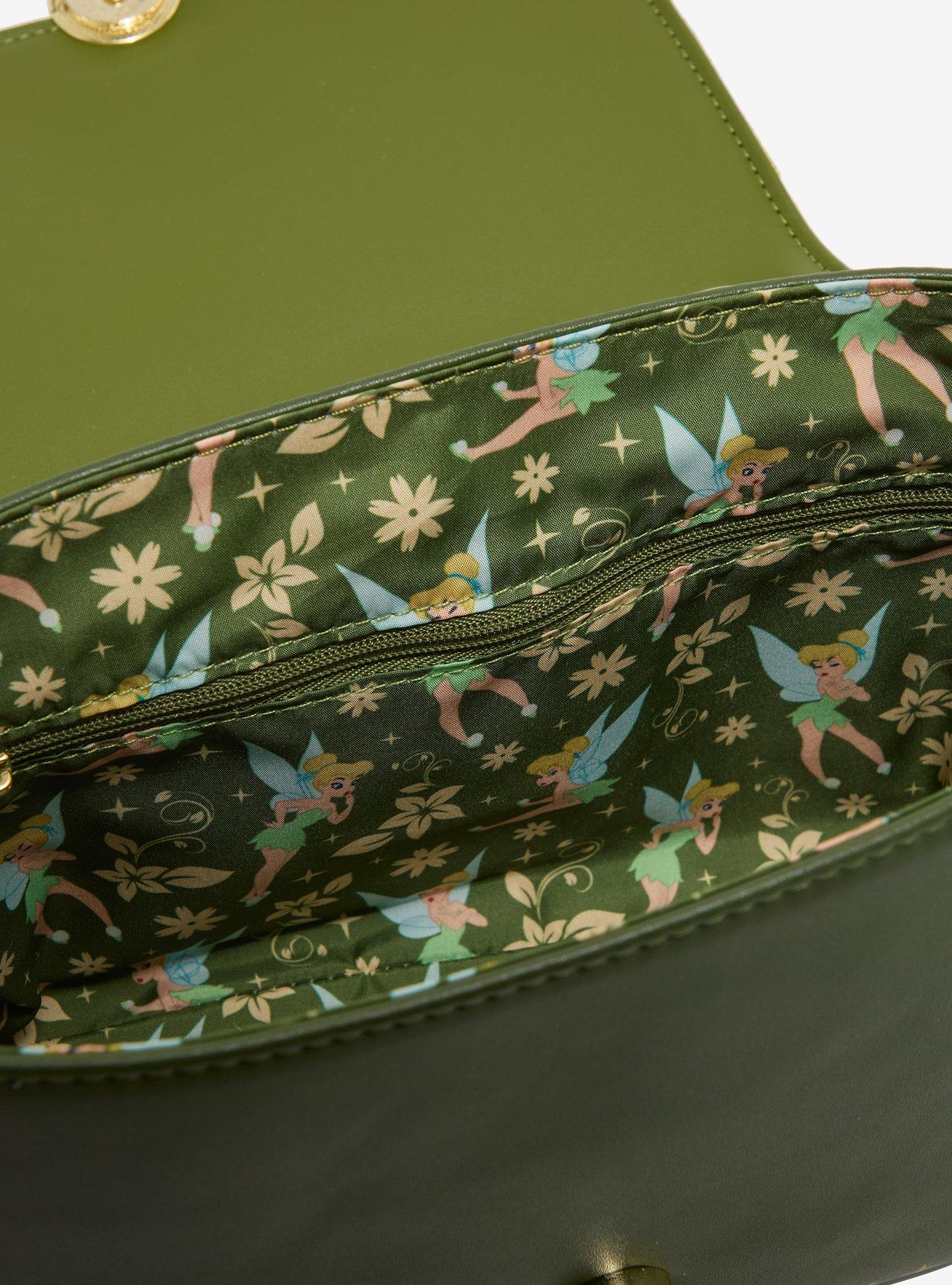 Loungefly Disney Peter Pan Tinker Bell Velvet Crossbody Bag — BoxLunch Exclusive, , alternate