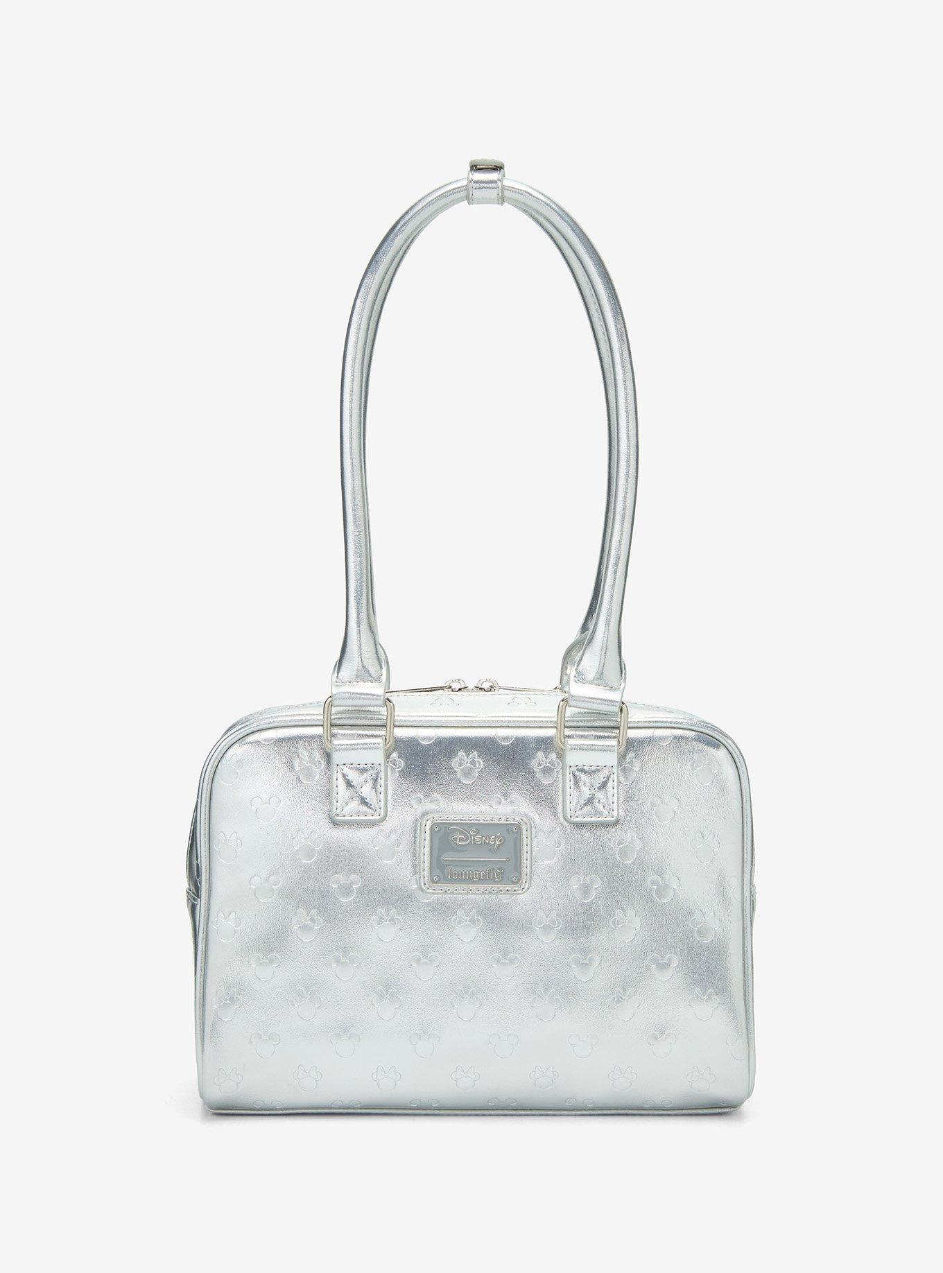 Loungefly Disney Mickey & Minnie Silver Metallic Purse — BoxLunch Exclusive, , alternate