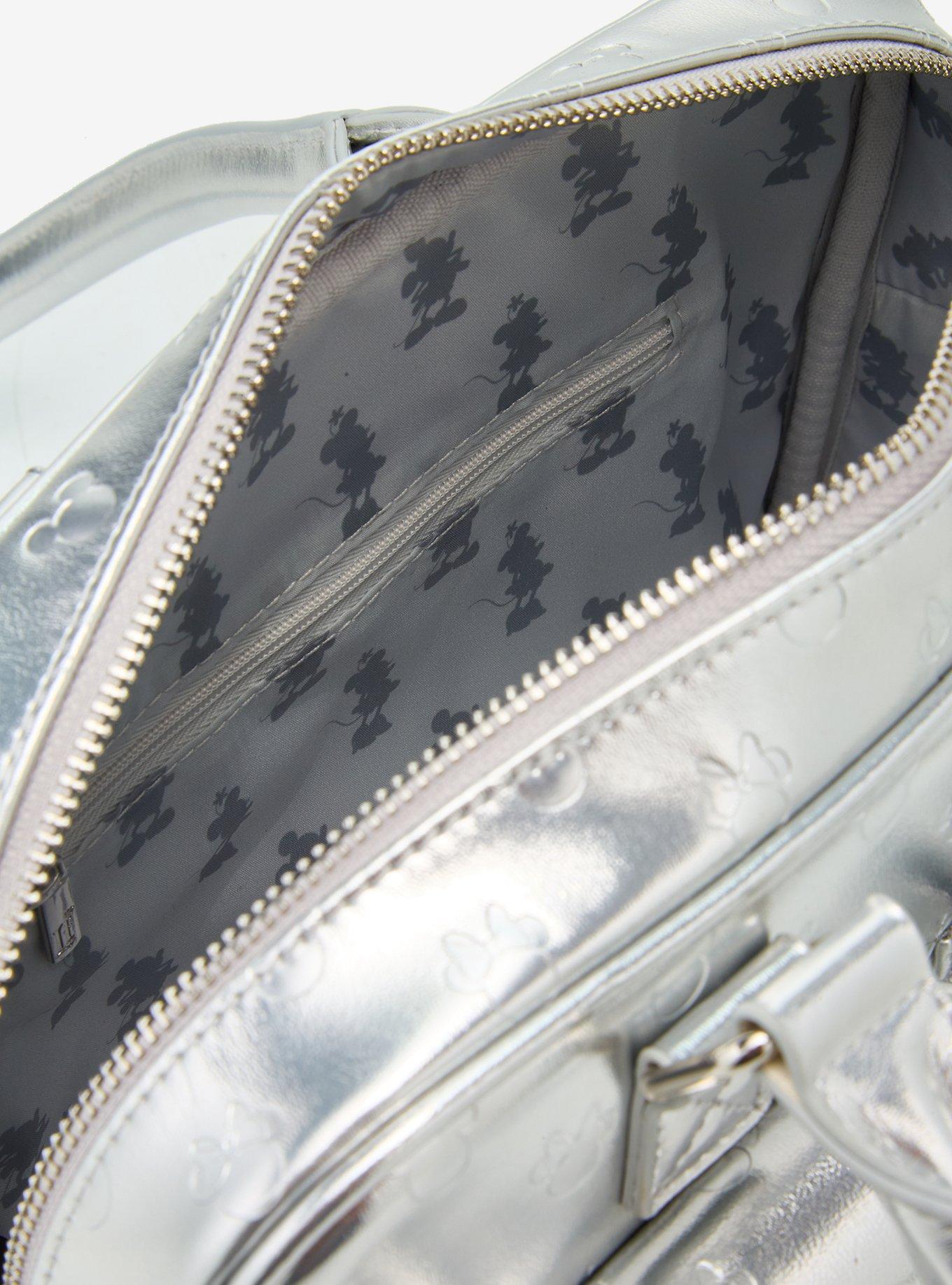 Loungefly Disney Mickey & Minnie Silver Metallic Purse — BoxLunch Exclusive