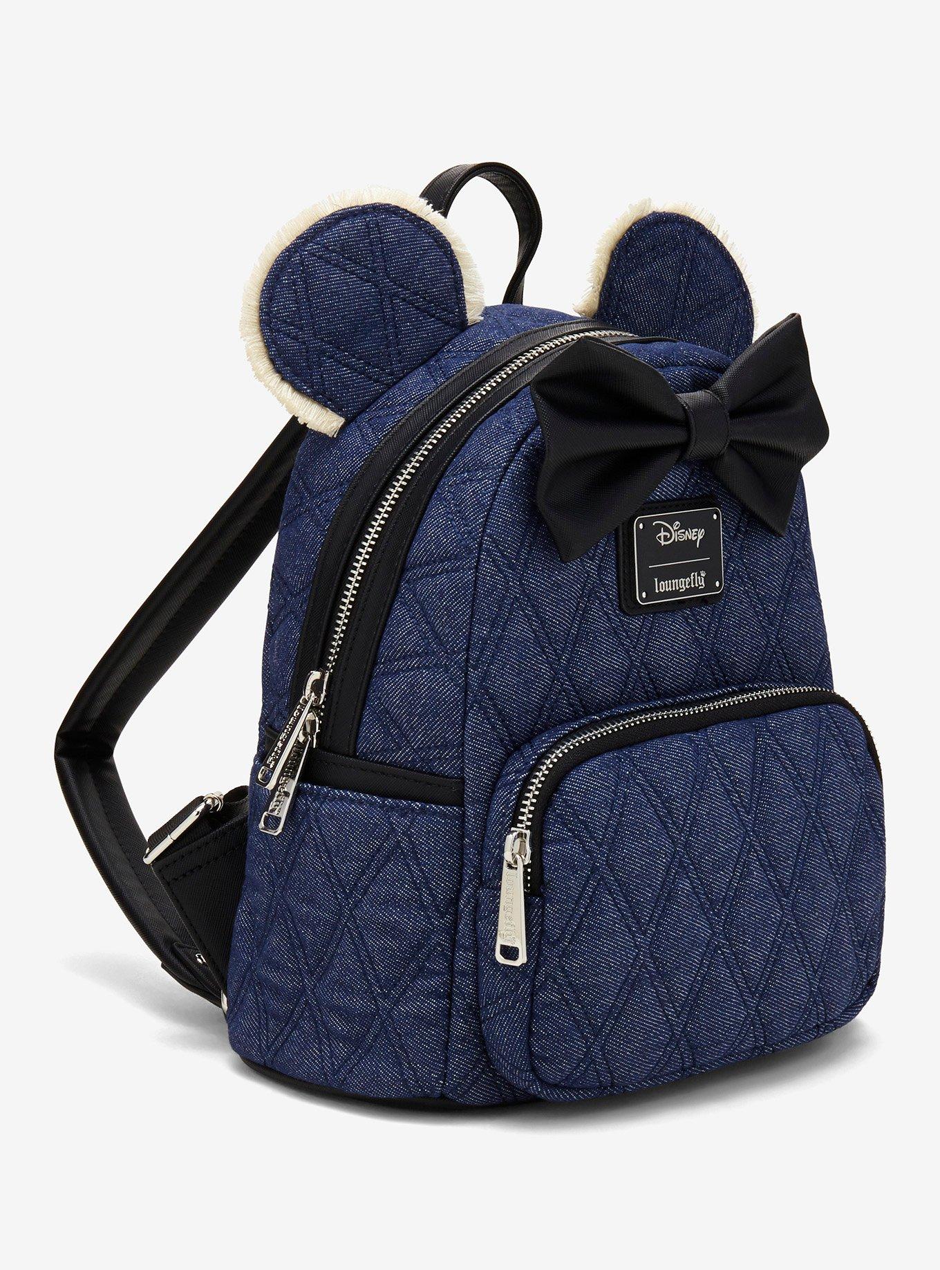 Loungefly Disney Minnie Mouse Denim Quilted Mini Backpack — BoxLunch Exclusive