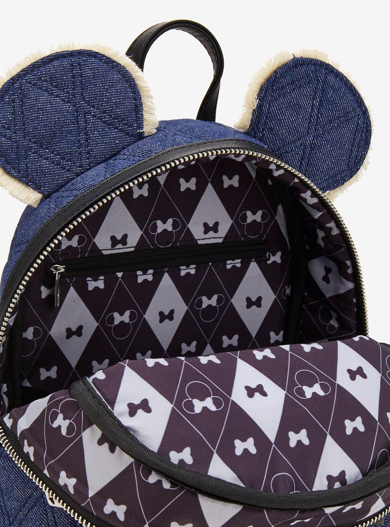 Loungefly Disney Minnie Mouse Denim Quilted Mini Backpack — BoxLunch Exclusive