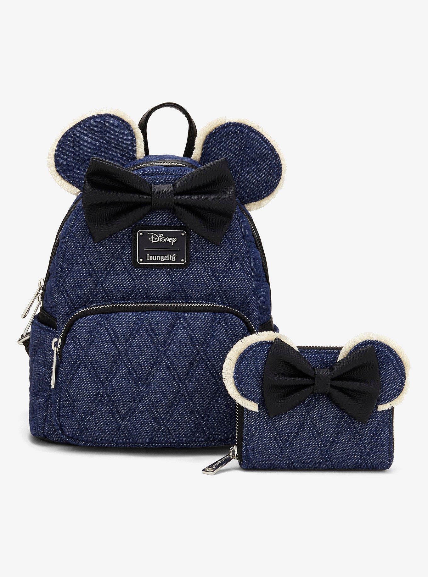 Loungefly Disney Minnie Mouse Denim Quilted Mini Backpack — BoxLunch Exclusive