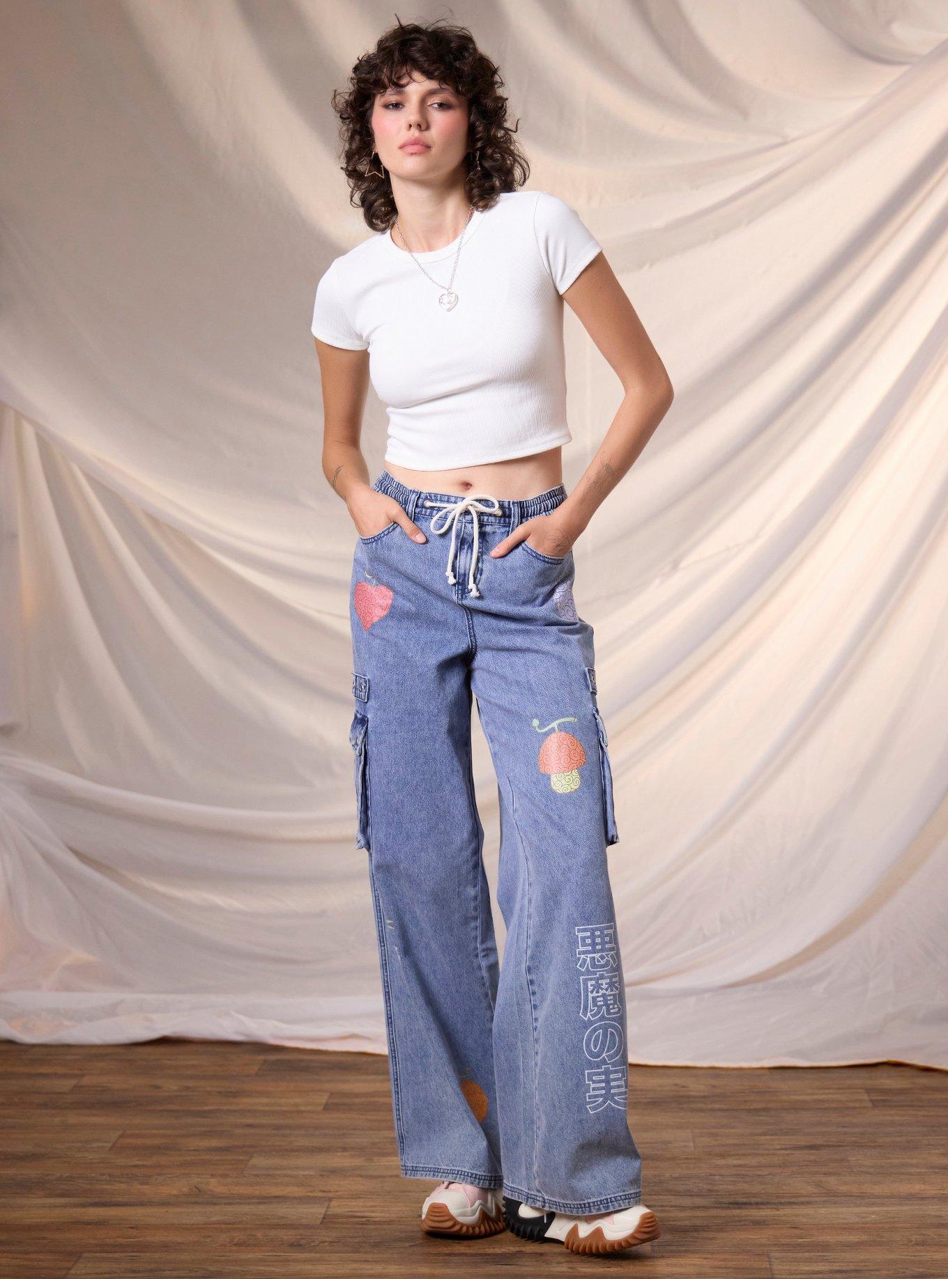 One Piece Devil Fruits Denim Cargo Pants, , hi-res