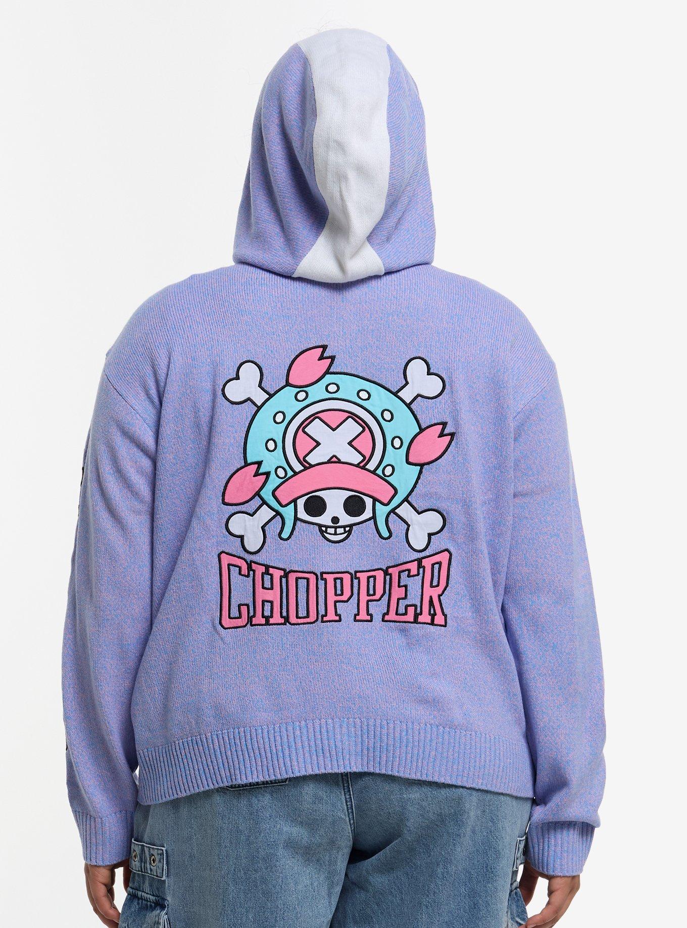 One Piece Chopper Egghead Marled Knit Girls Hoodie Plus Size, , hi-res