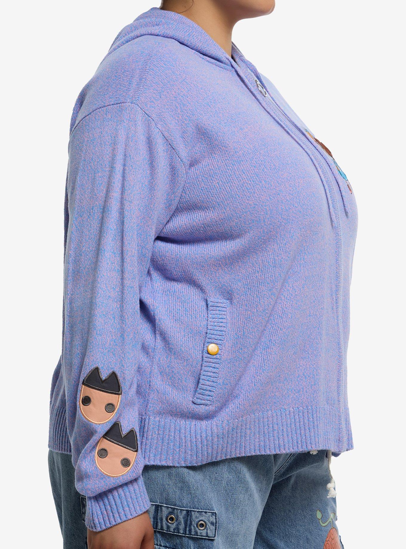 One Piece Chopper Egghead Marled Knit Girls Hoodie Plus Size, MULTI, alternate