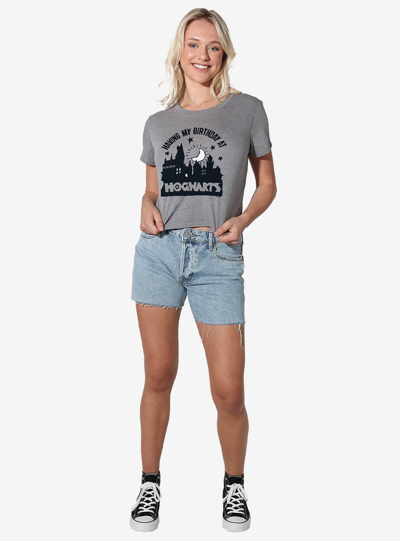 Harry Potter Birthday At Hogwarts Girls Crop Top T-Shirt, ATHLETIC HEATHER, alternate