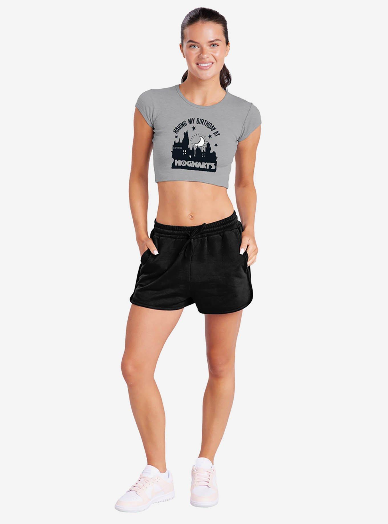 Harry Potter Birthday At Hogwarts Cap Sleeve Baby Rib Girls Crop Top, ATHLETIC HEATHER, alternate