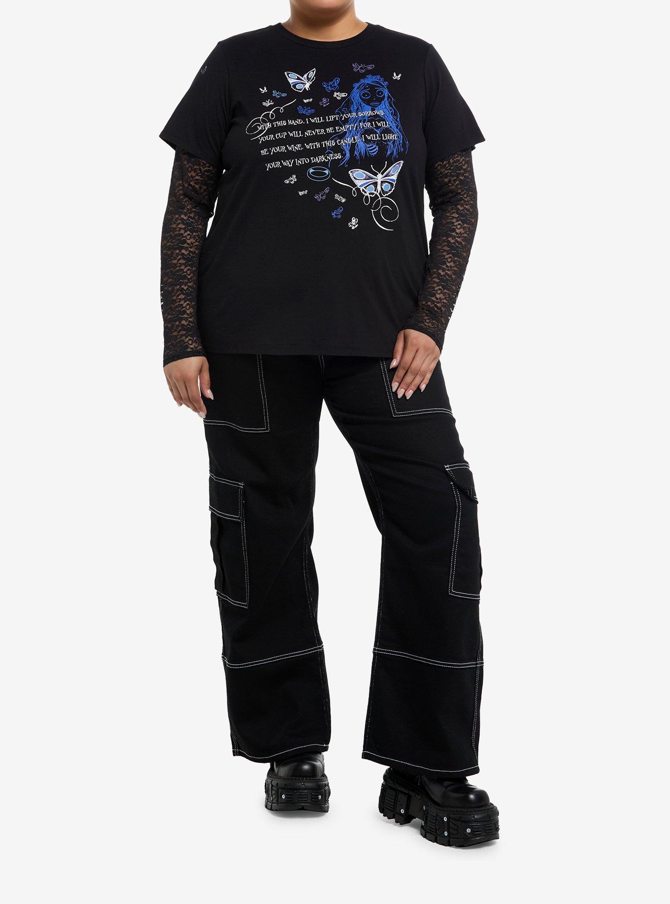 Corpse Bride Emily Vows Lace Twofer T-Shirt Plus Size, , hi-res