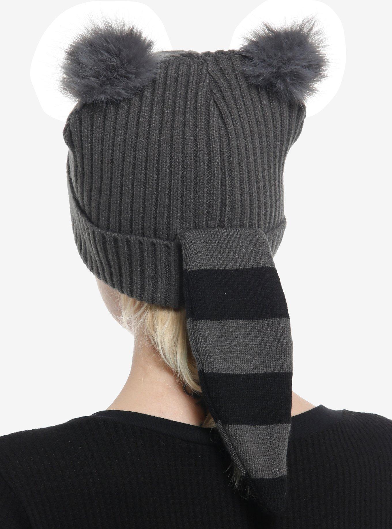 Raccoon 3D Ear Beanie, , hi-res