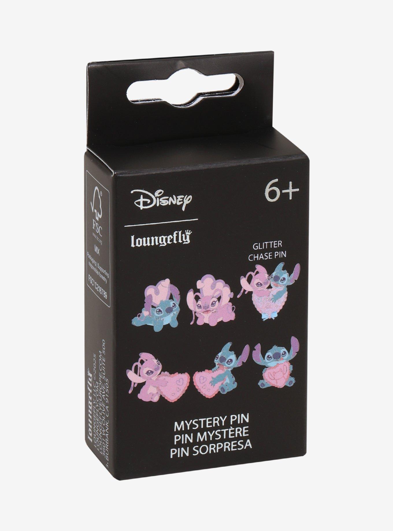 Loungefly Disney Lilo & Stitch Angel & Stitch Hearts Blind Box Enamel Pin, , hi-res