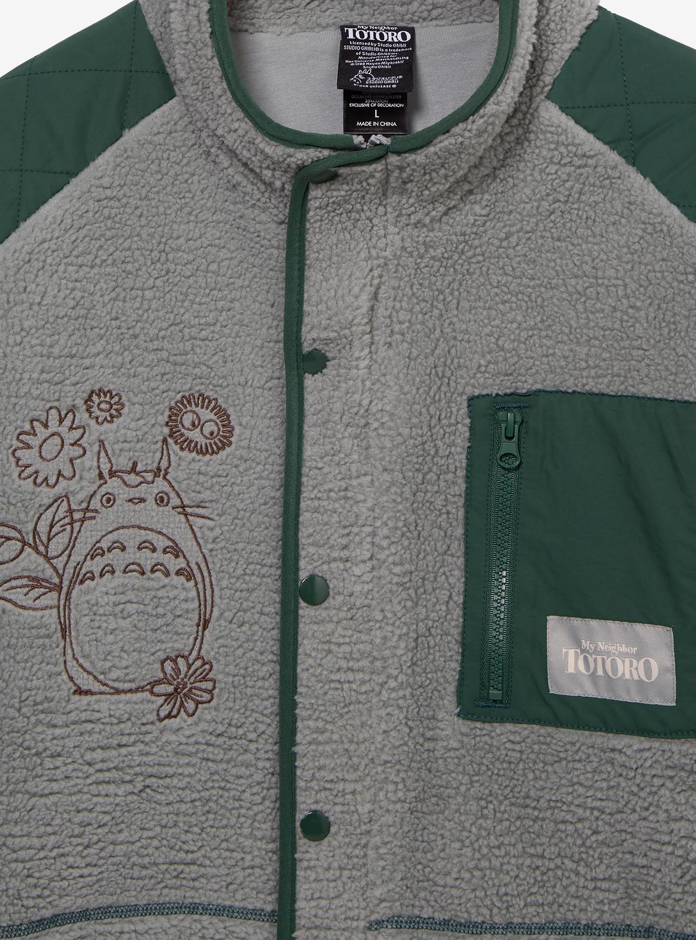 Studio Ghibli® My Neighbor Totoro Floral Icons Sherpa Jacket, GREEN, alternate