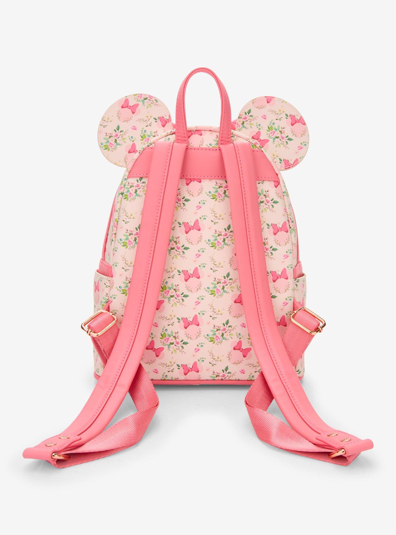 Loungefly Disney Minnie Mouse Pink Floral Mini Backpack, , alternate