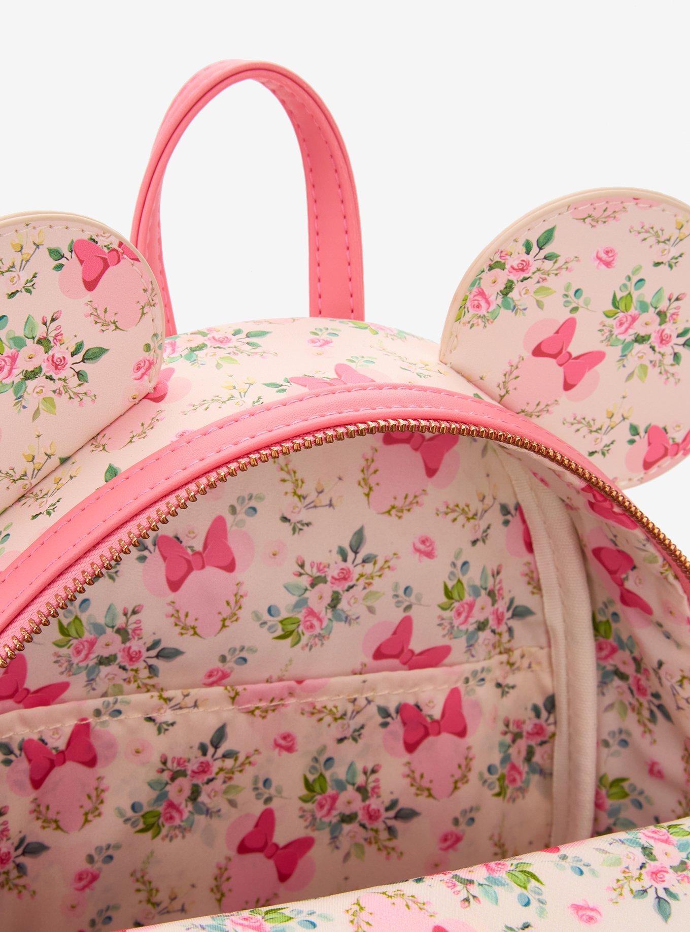 Loungefly Disney Minnie Mouse Pink Floral Mini Backpack, , alternate