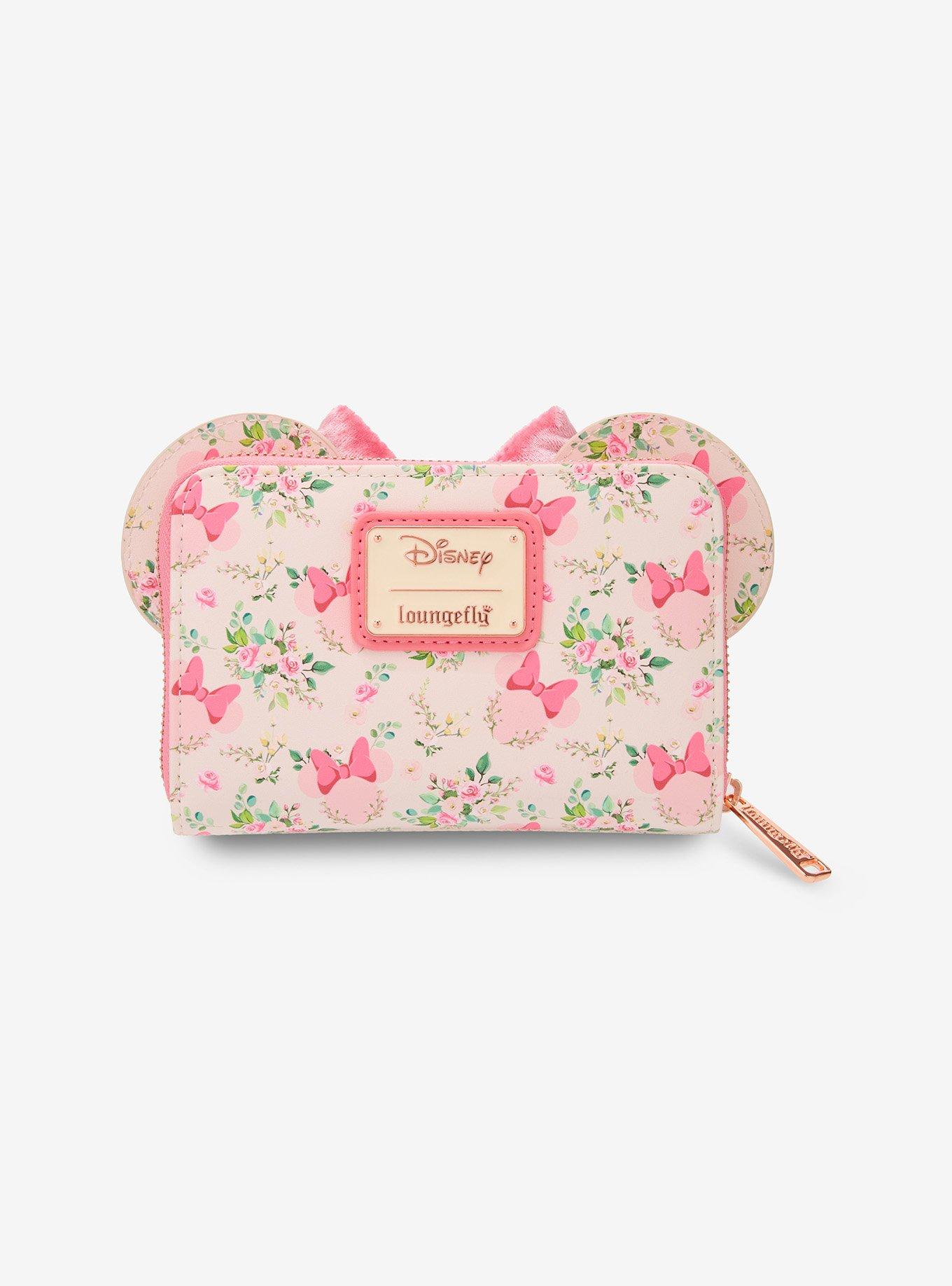 Loungefly Disney Minnie Mouse Pink Floral Mini Zipper Wallet, , alternate
