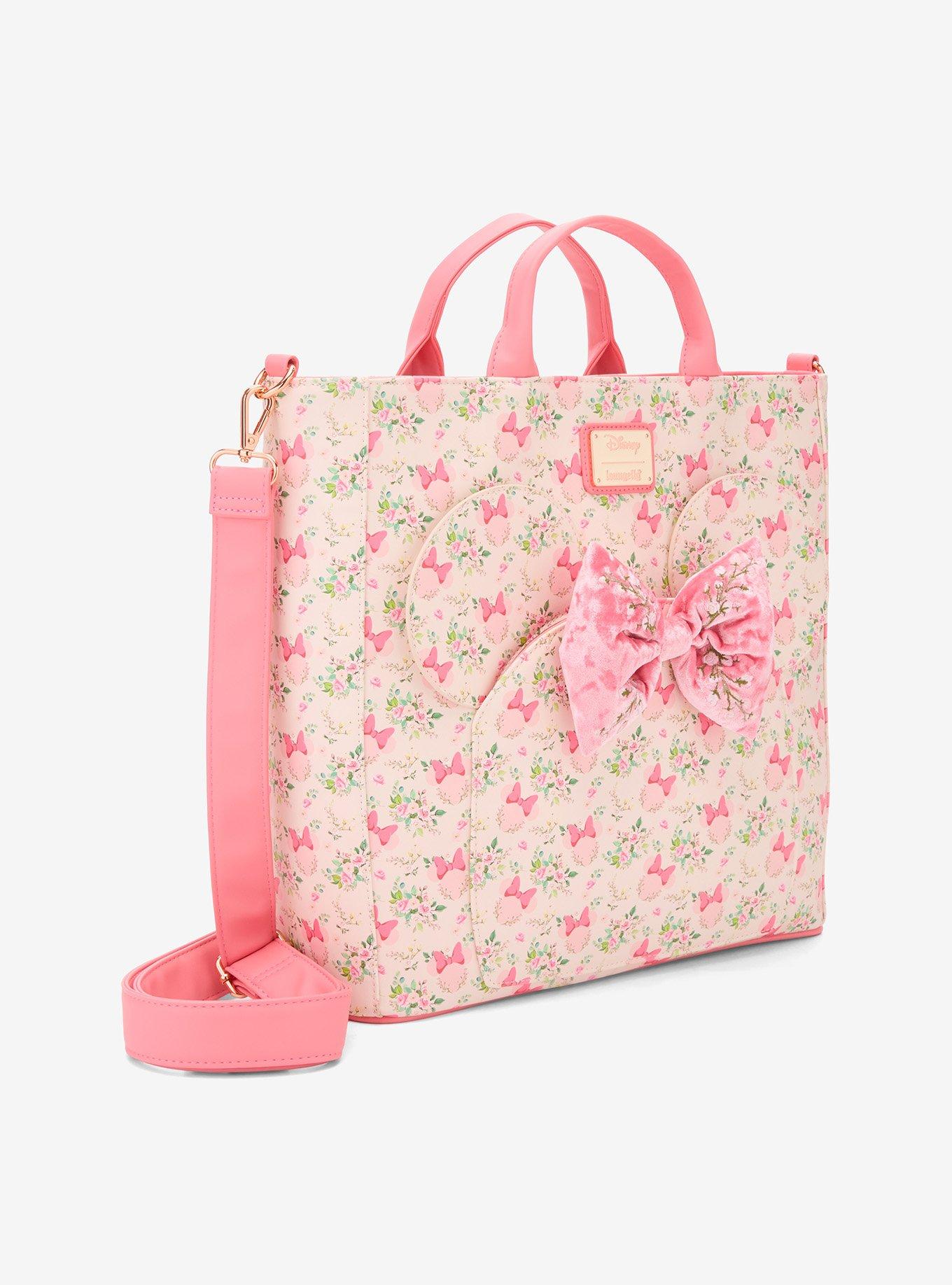 Loungefly Disney Minnie Mouse Pink Floral Convertible Tote Bag, , hi-res