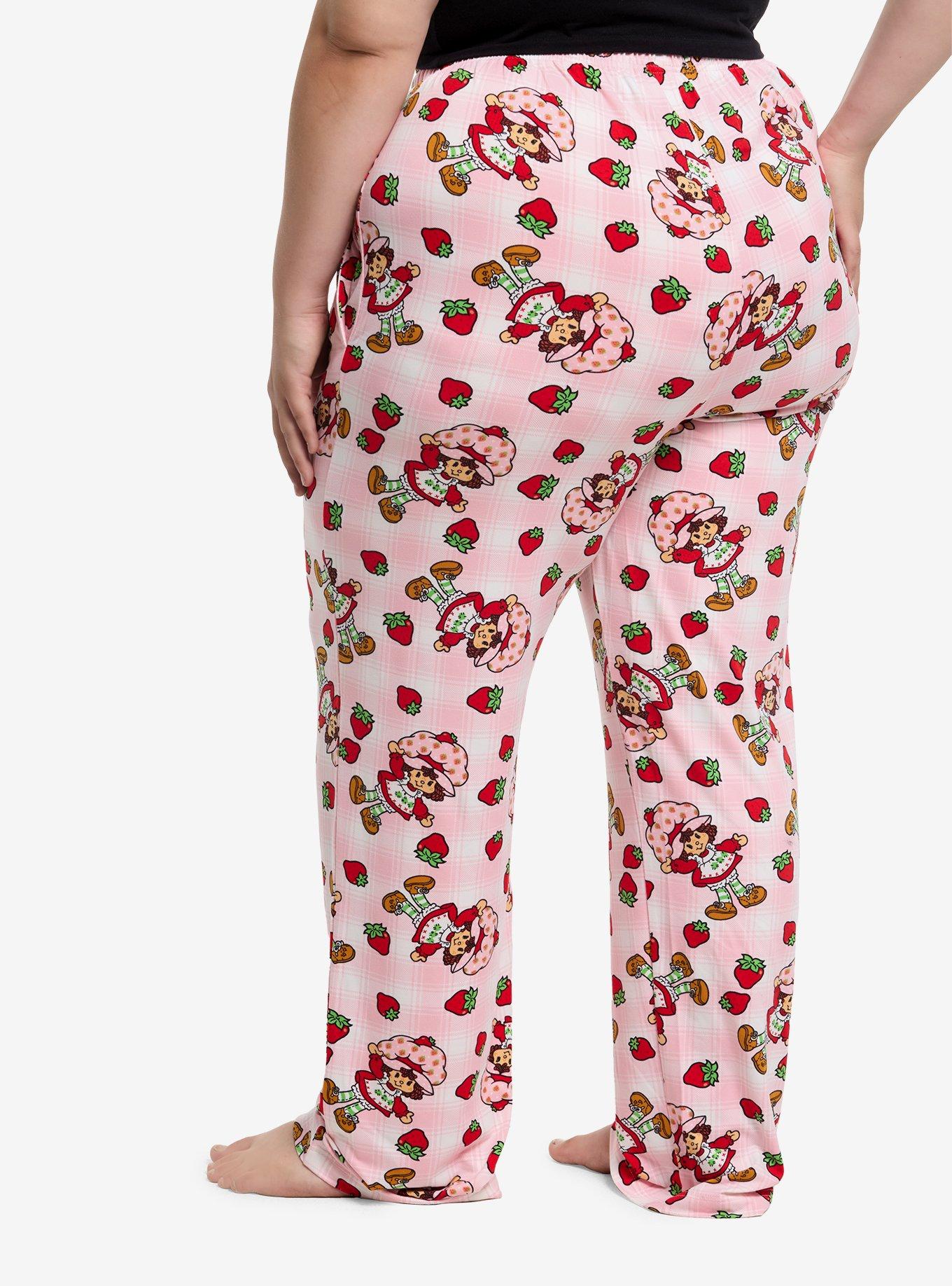 Strawberry Shortcake Pink Gingham Girls Pajama Pants Plus Size, MULTI, alternate