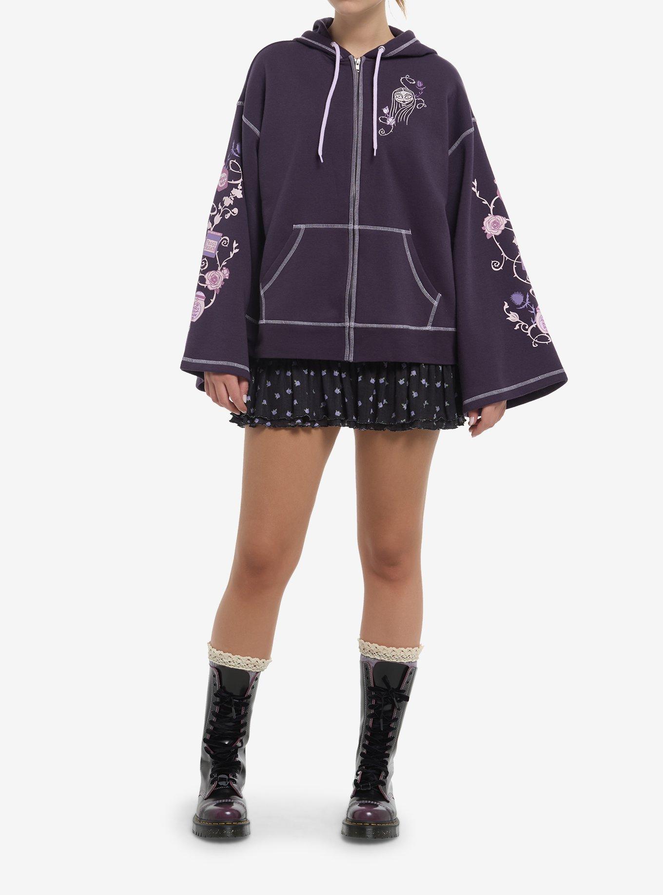 The Nightmare Before Christmas Sally Bell Sleeve Girls Hoodie, PURPLE, alternate