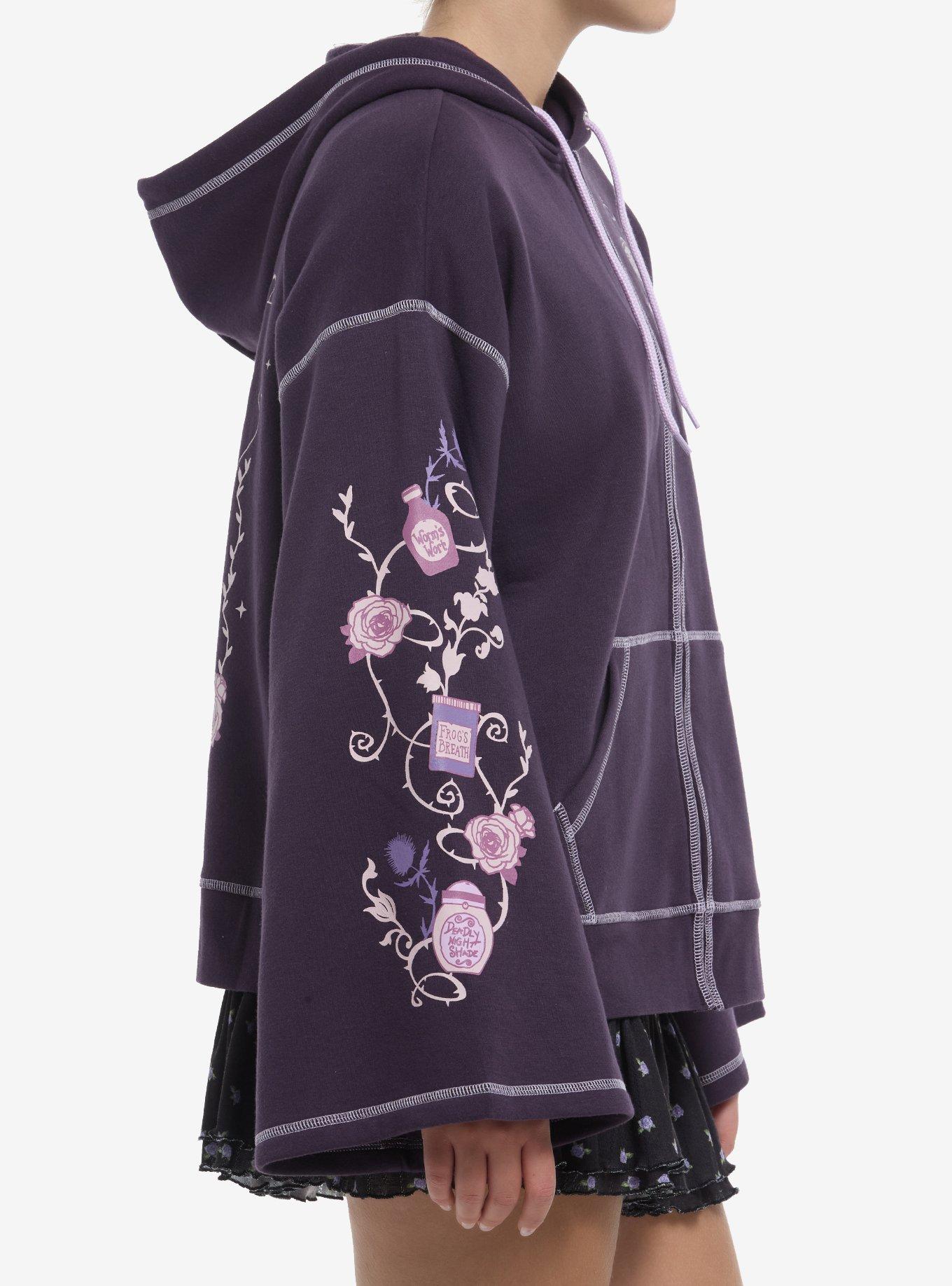 The Nightmare Before Christmas Sally Bell Sleeve Girls Hoodie, PURPLE, alternate