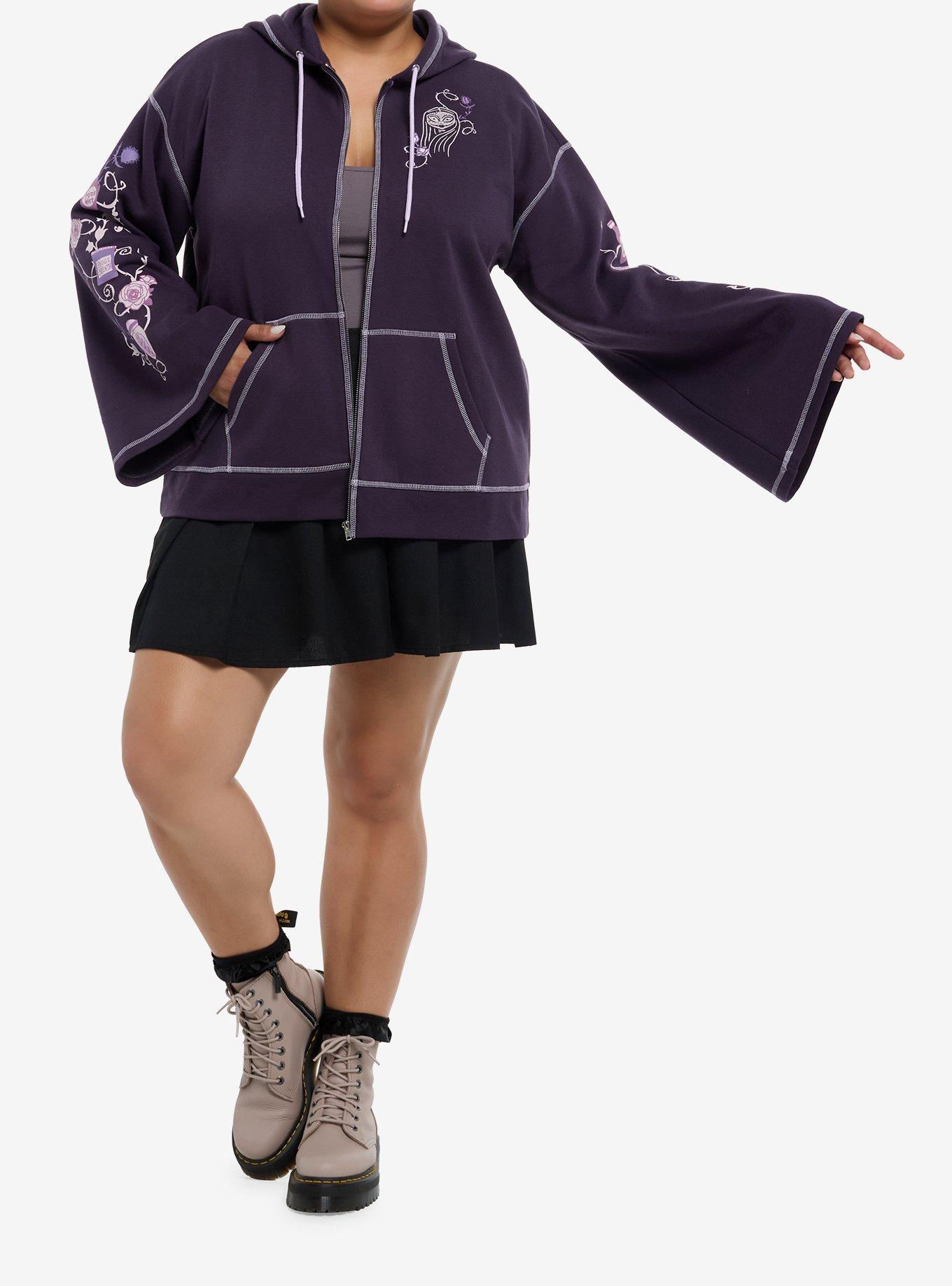 The Nightmare Before Christmas Sally Bell Sleeve Girls Hoodie Plus Size, PURPLE, alternate