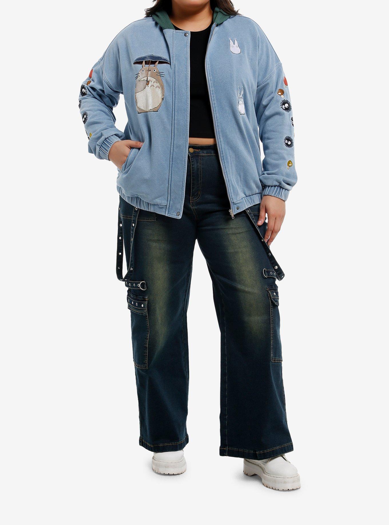 Her Universe Studio Ghibli® My Neighbor Totoro Girls Hooded Denim Jacket Plus Size, MULTI, alternate