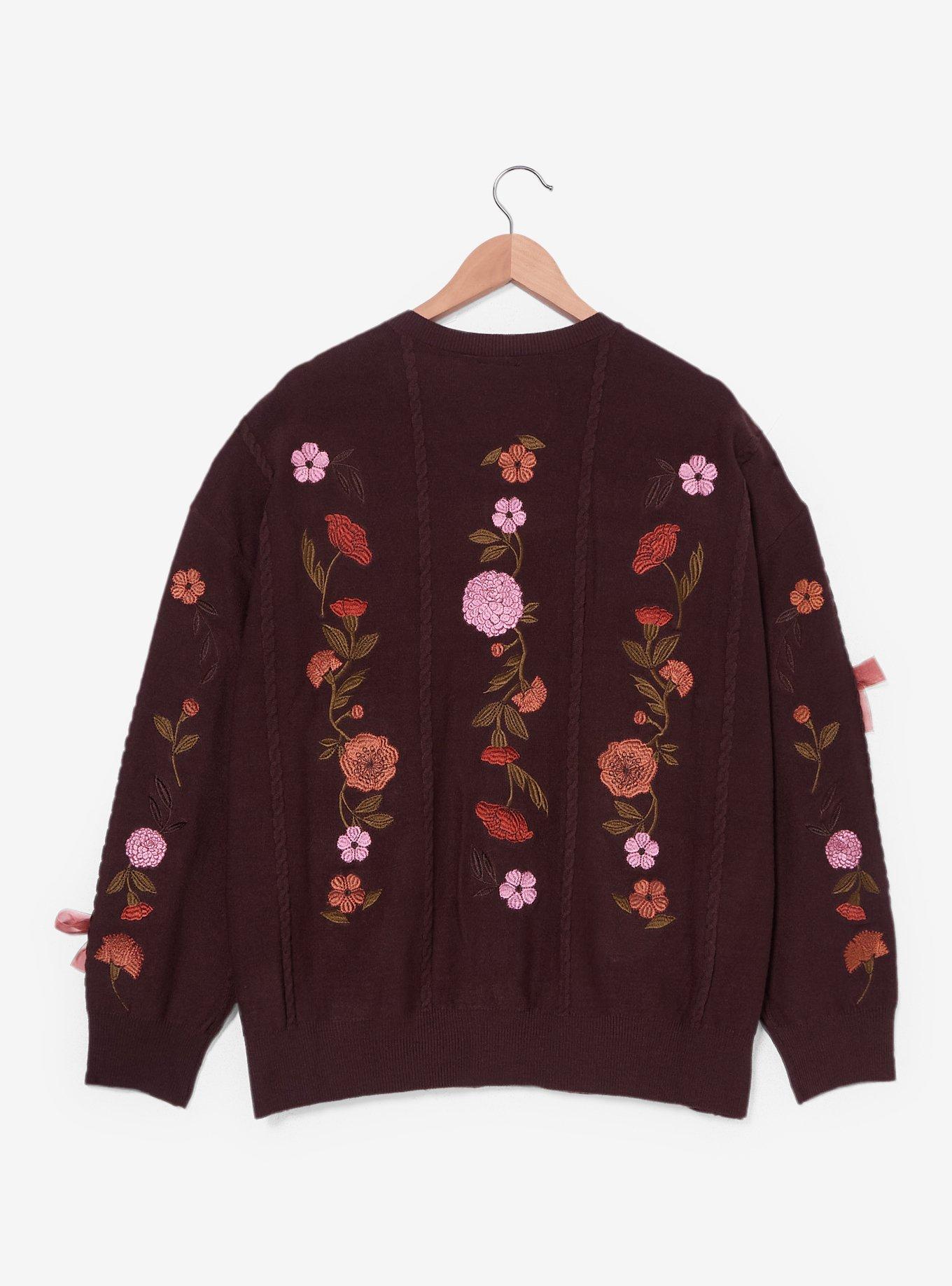 Disney Minnie Mouse Fall Florals Women's Plus Size Cardigan - BoxLunch Exclusive, , hi-res