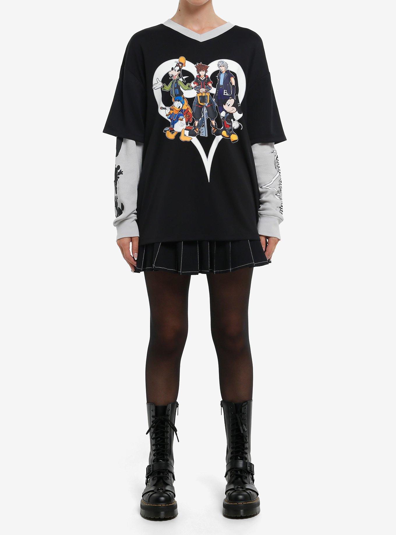Disney Kingdom Hearts Group Girls Long-Sleeve Twofer, MULTI, alternate