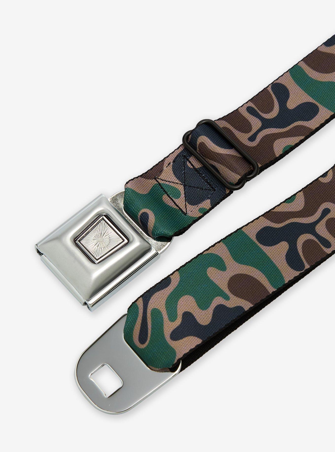 Green Camouflage Seatbelt Belt, , hi-res
