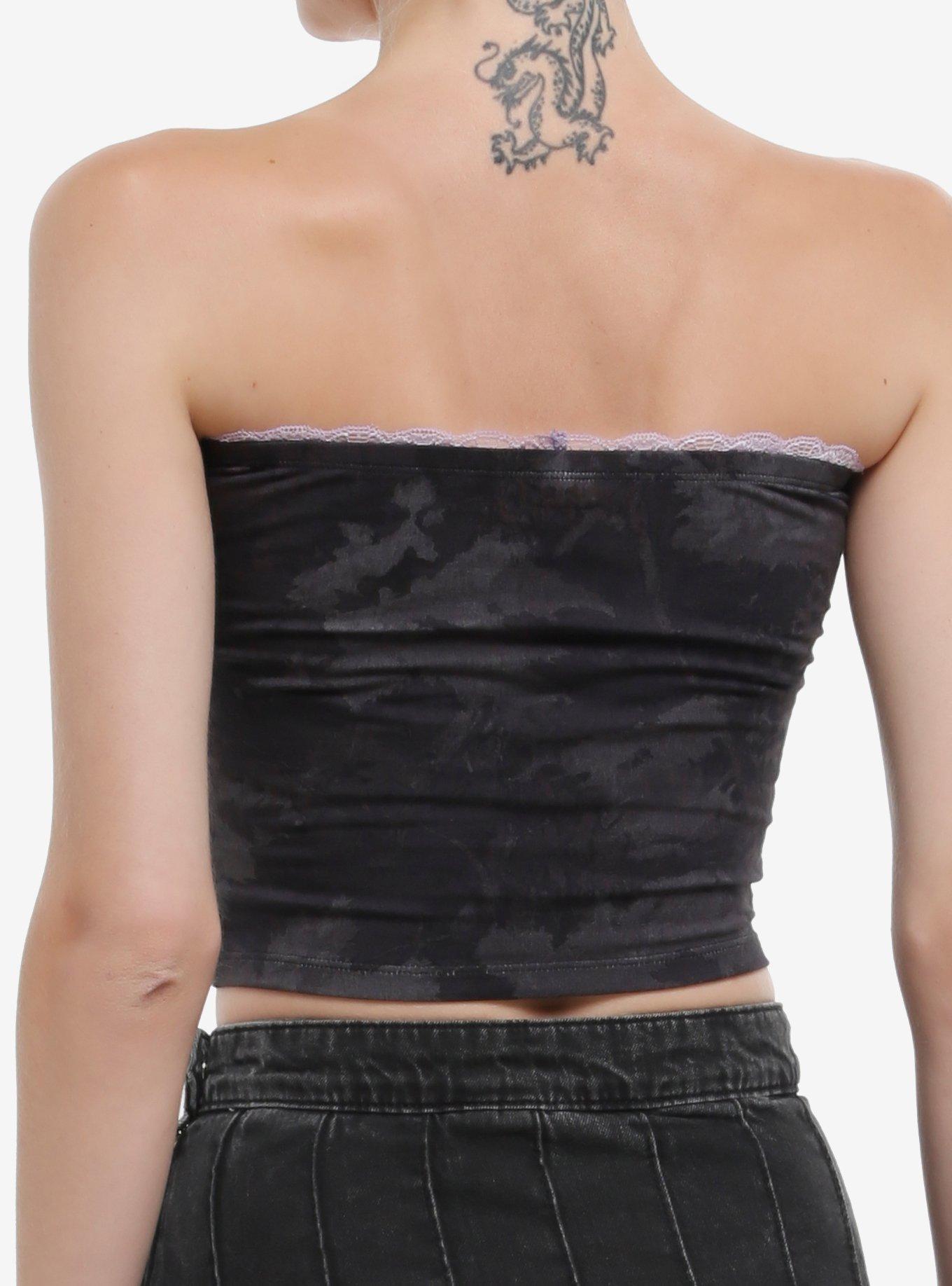 Kuromi Lace & Stud Tube Top, PURPLE, alternate