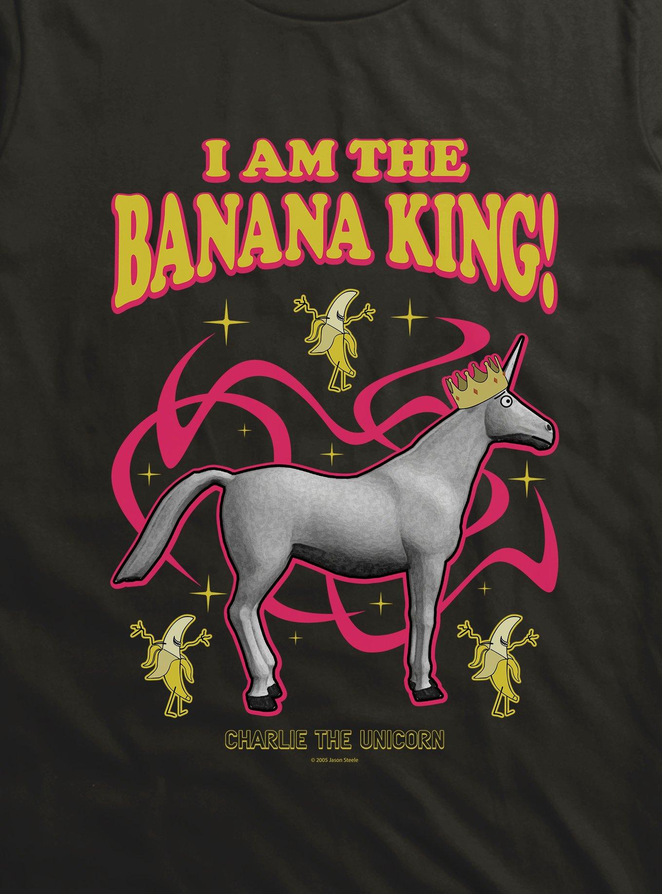 Charlie The Unicorn Banana King! T-Shirt, , hi-res