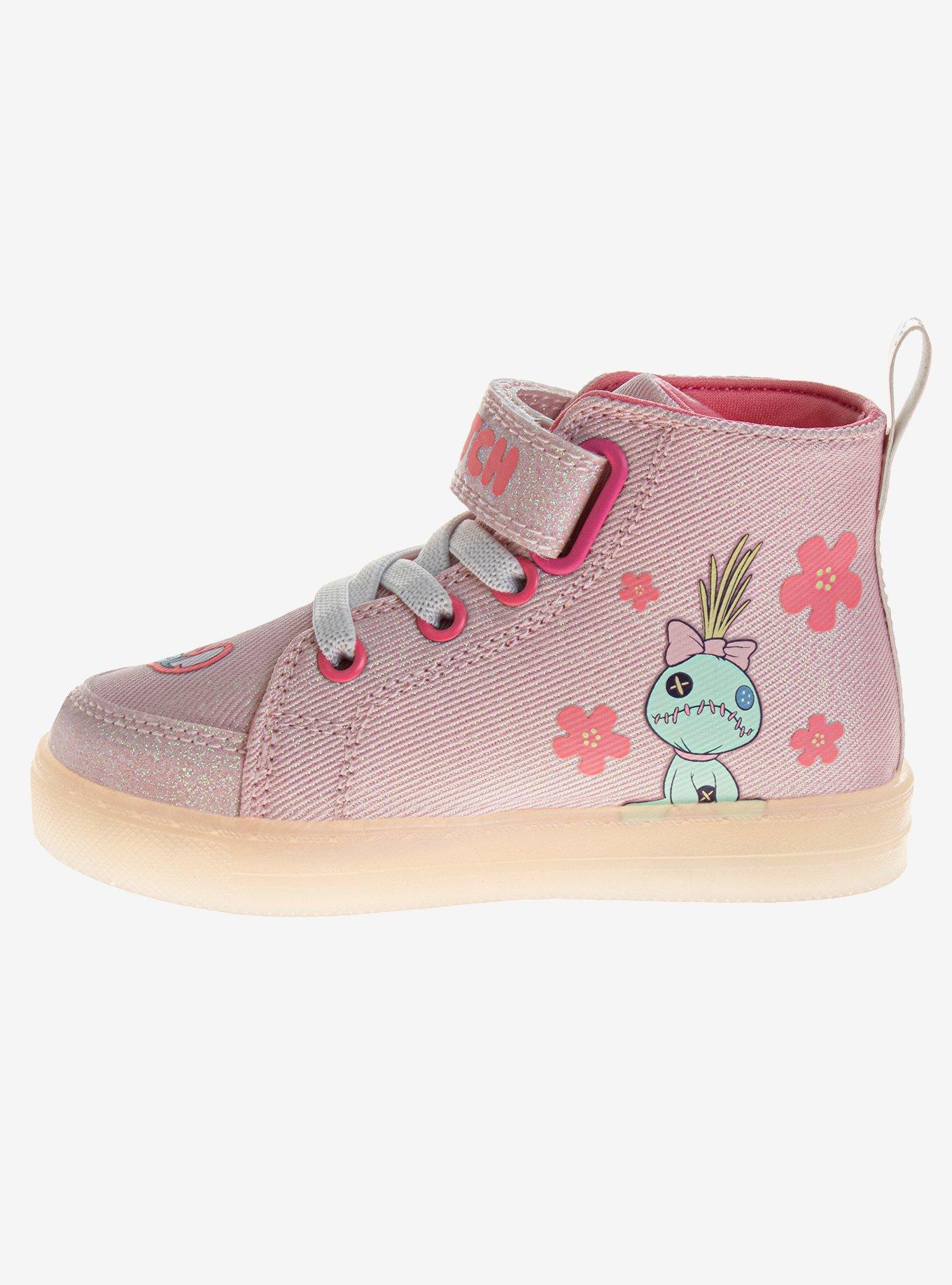 Disney Lilo & Stitch Toddler & Girls High Top Light Up Sneakers, PINK, alternate