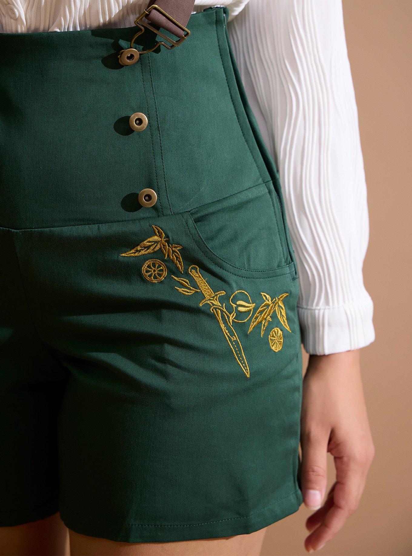Her Universe The Lord Of The Rings Icons High-Waisted Shortalls Her Universe Exclusive, FOREST GREEN, alternate