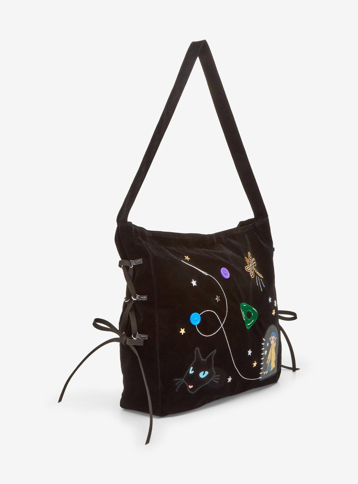 Her Universe Coraline Icon Embroidered Hobo Bag, , hi-res