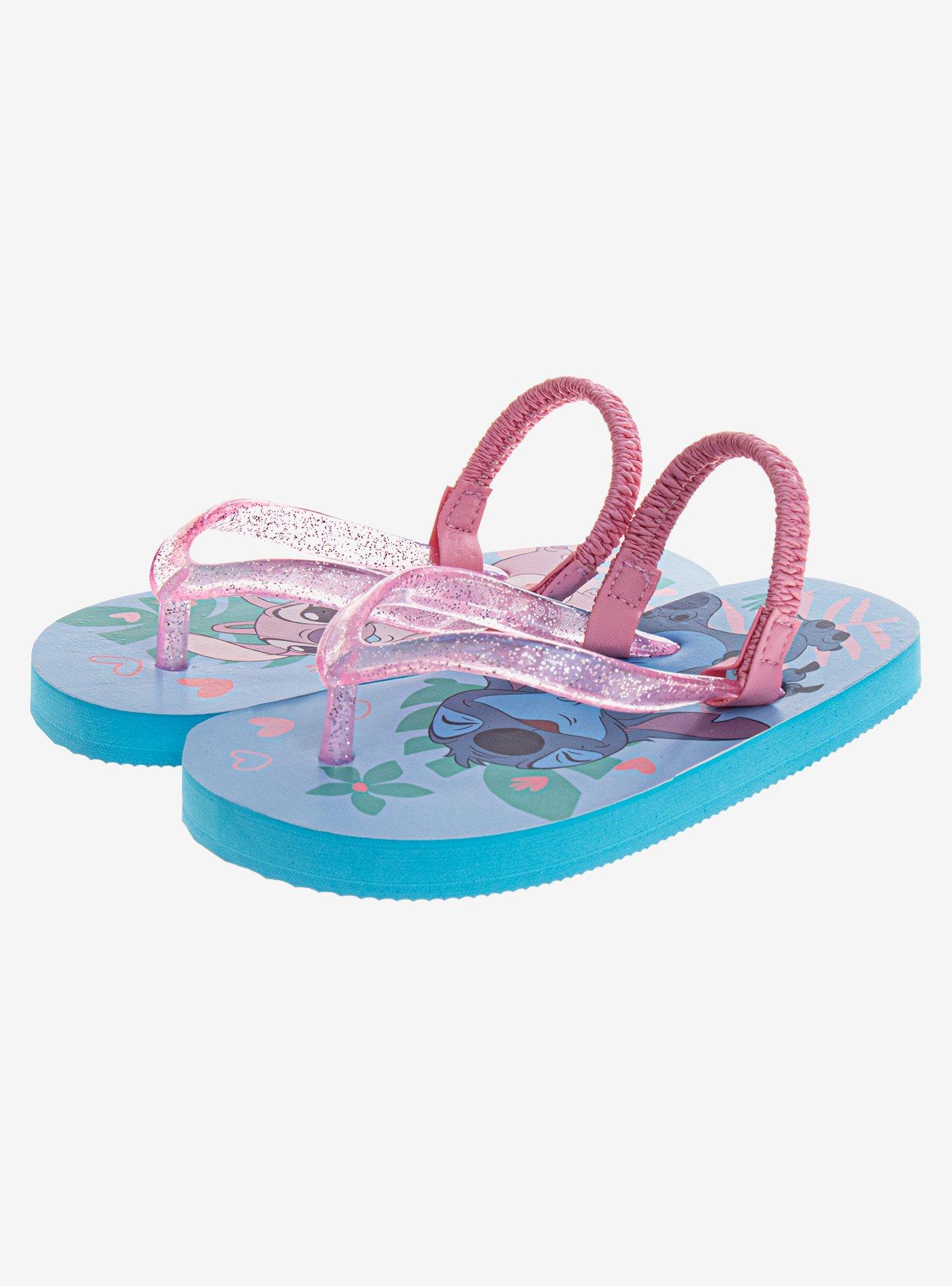 Disney Lilo & Stitch and Angel Toddler & Girls Dual Sizes Flip Flops, BLUE, alternate